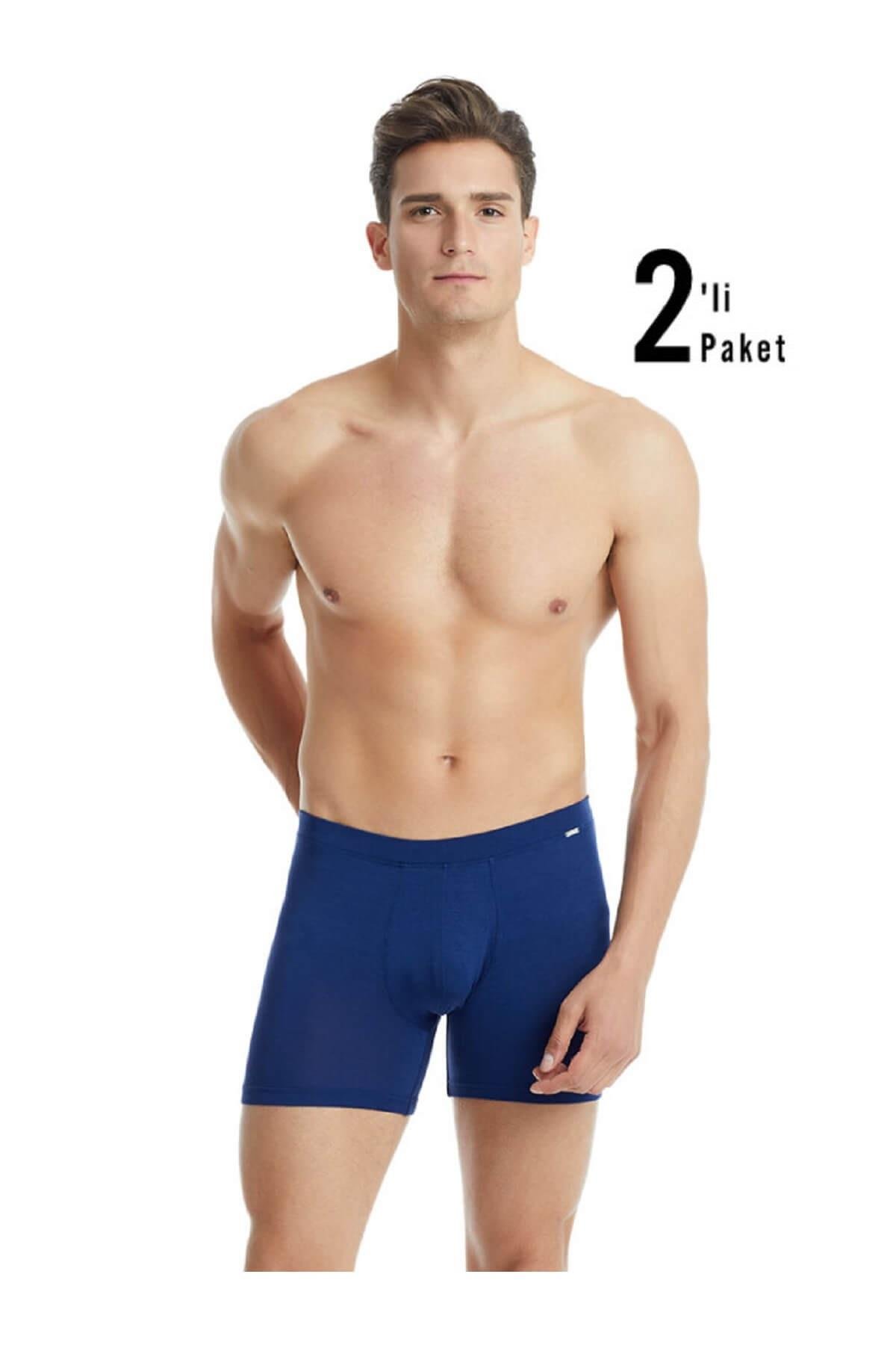 Blackspade 9313 Erkek 2'li Ekonomik Paket %94 Modal Silver Uzun Boxer