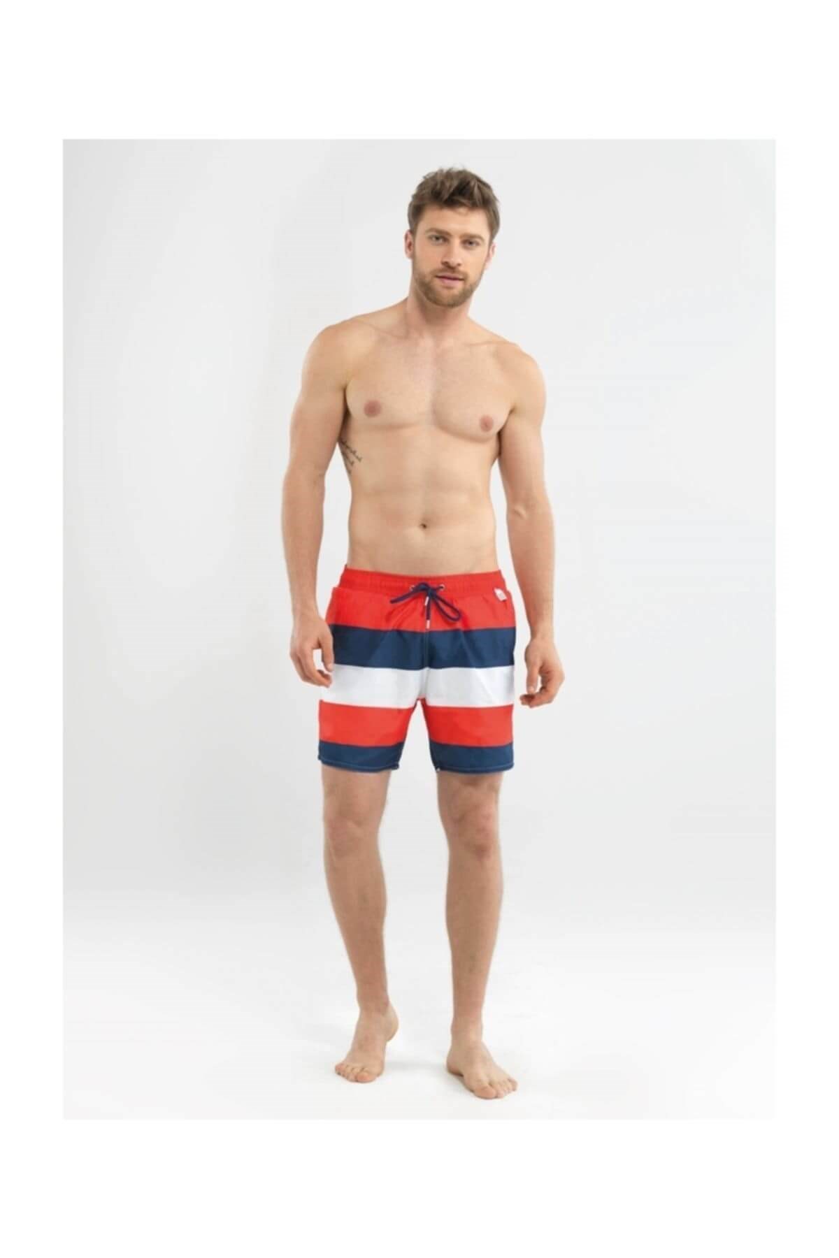 Blackspade Erkek Çizgili Deniz Şort Mayo