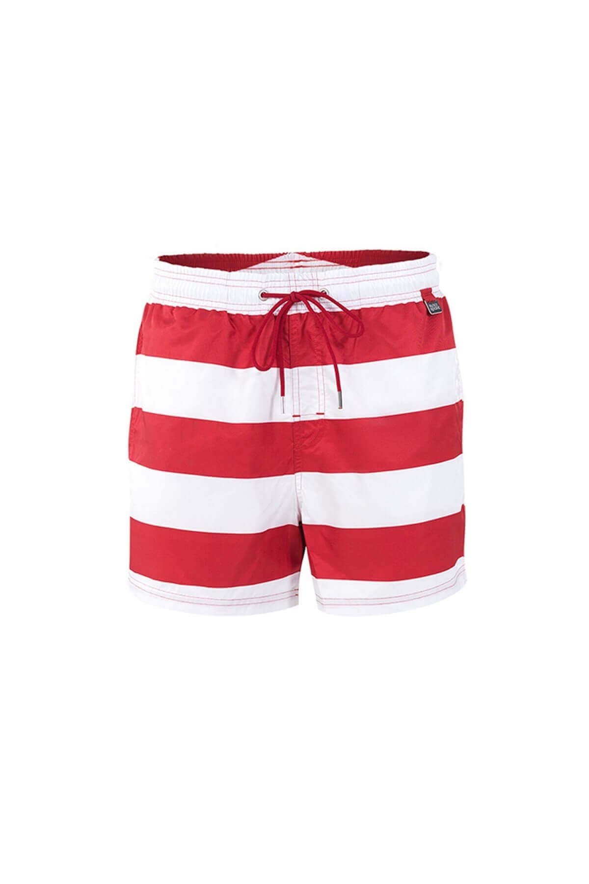 Blackspade Erkek Çizgili Kırmızı Deniz Şort Mayo