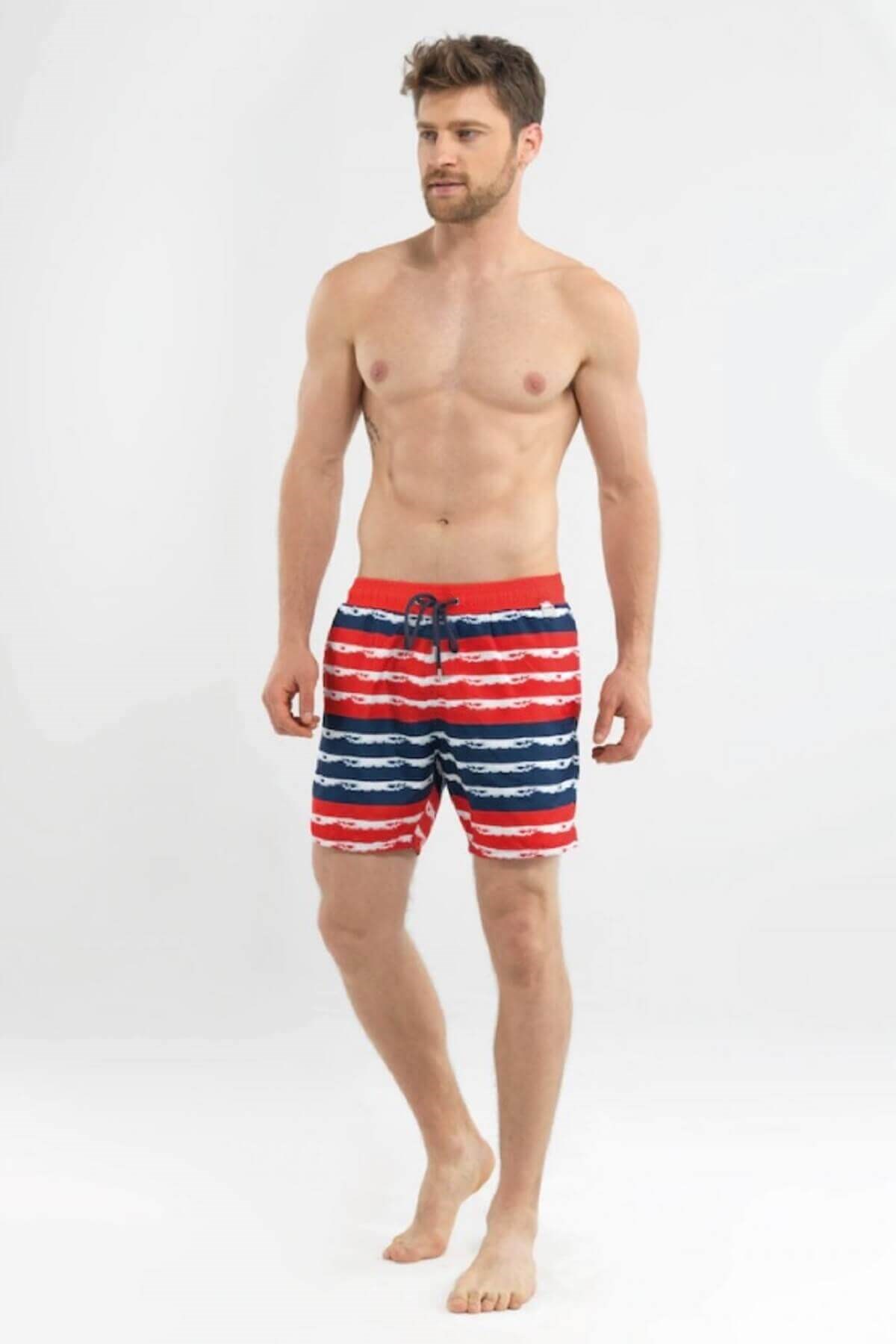 Blackspade Erkek Çizgili Şort Mayo