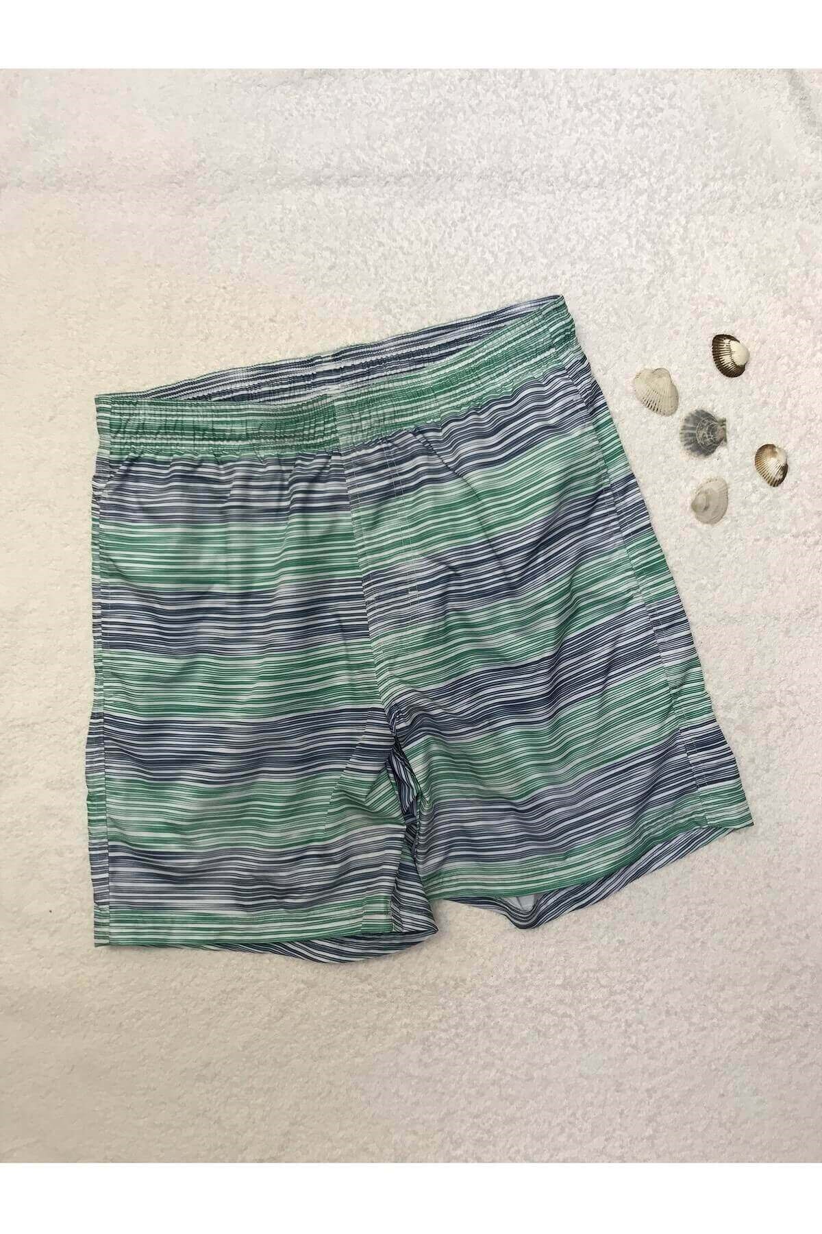 Blackspade Erkek Renkli Çizgili Deniz Şort Mayo