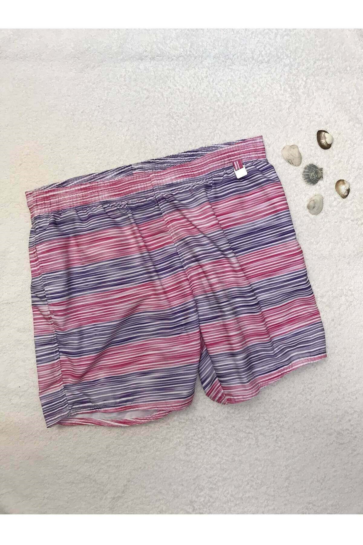 Blackspade Erkek Renkli Çizgili Deniz Şort Mayo