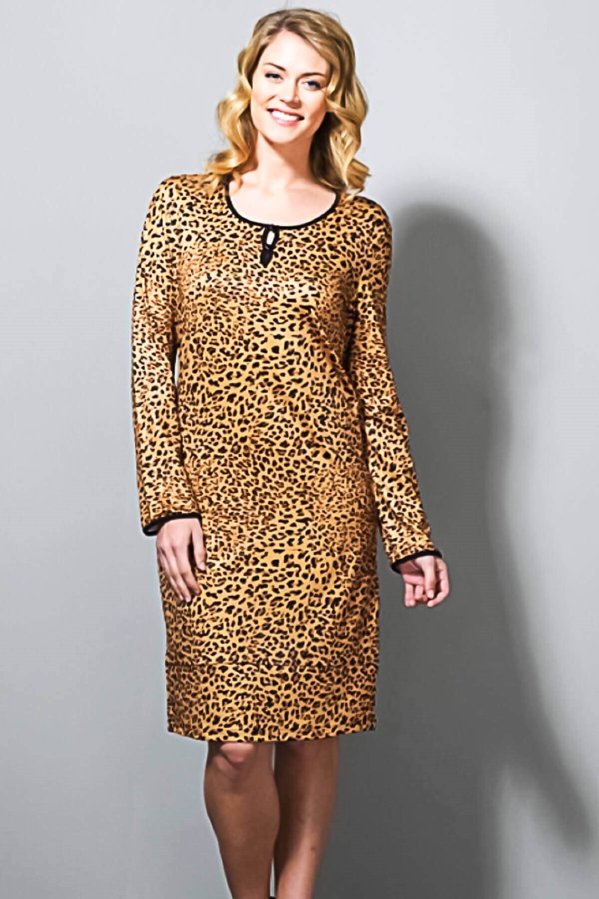 Blackspade Kadın %94 Modal Leopar Desenli Gecelik