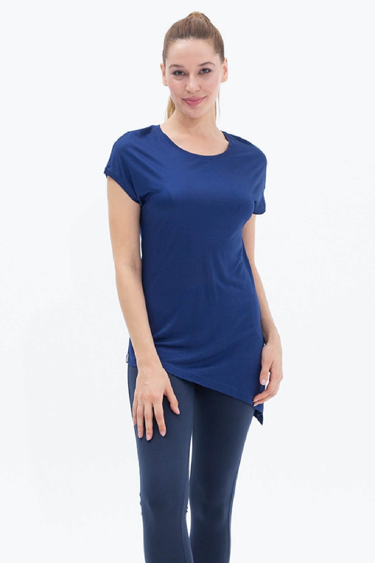 Blackspade Kadın Tensel Yuvarlak Yaka Kısa Kol T-shirt - Lacivert