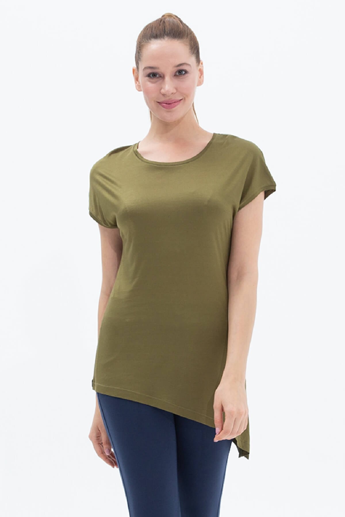 Blackspade Kadın Tensel Yuvarlak Yaka Kısa Kol T-shirt - Yeşil