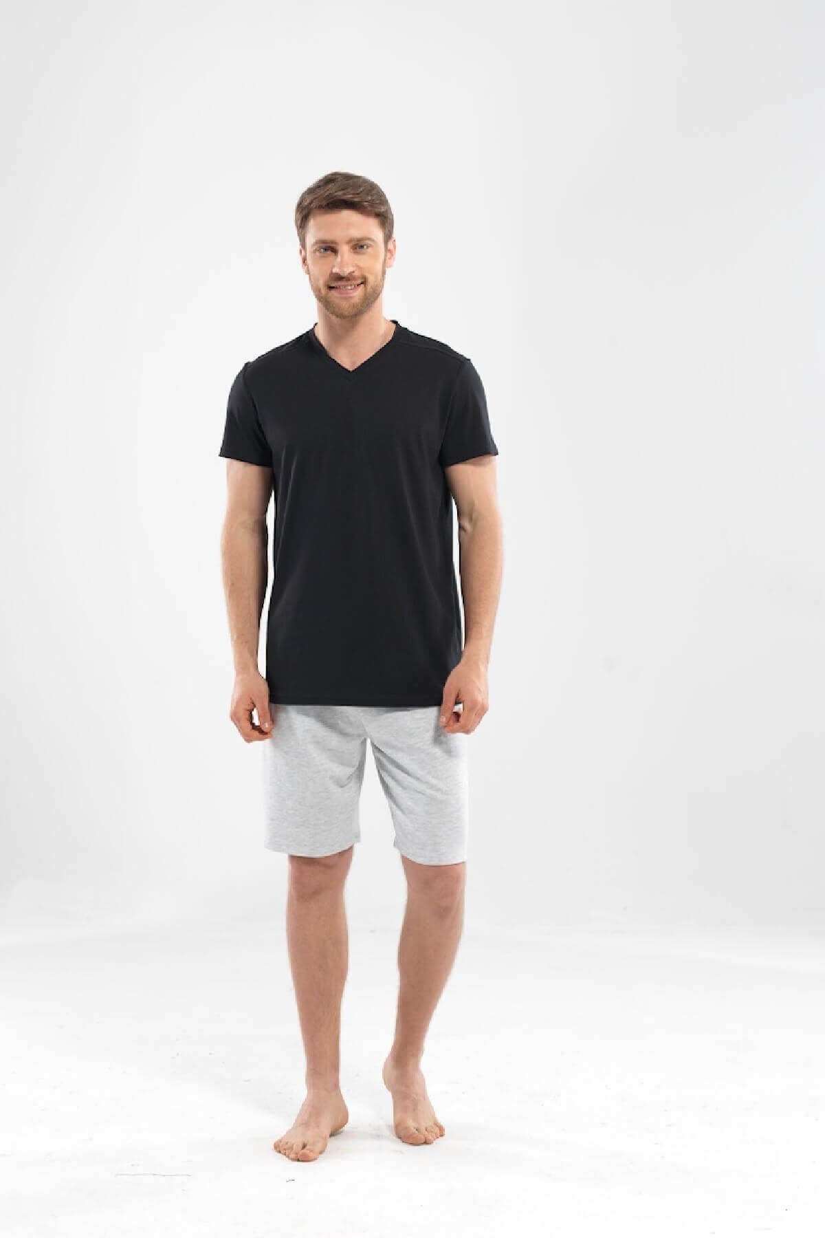 Blackspade Modal Erkek V Yaka T-shirt - Mavi