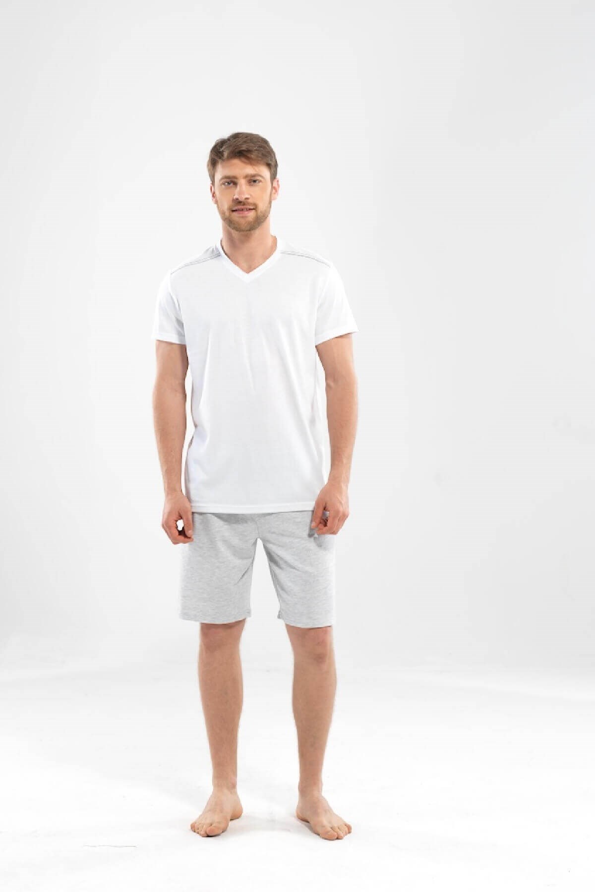 Blackspade Modal Erkek V Yaka T-shirt - Mavi