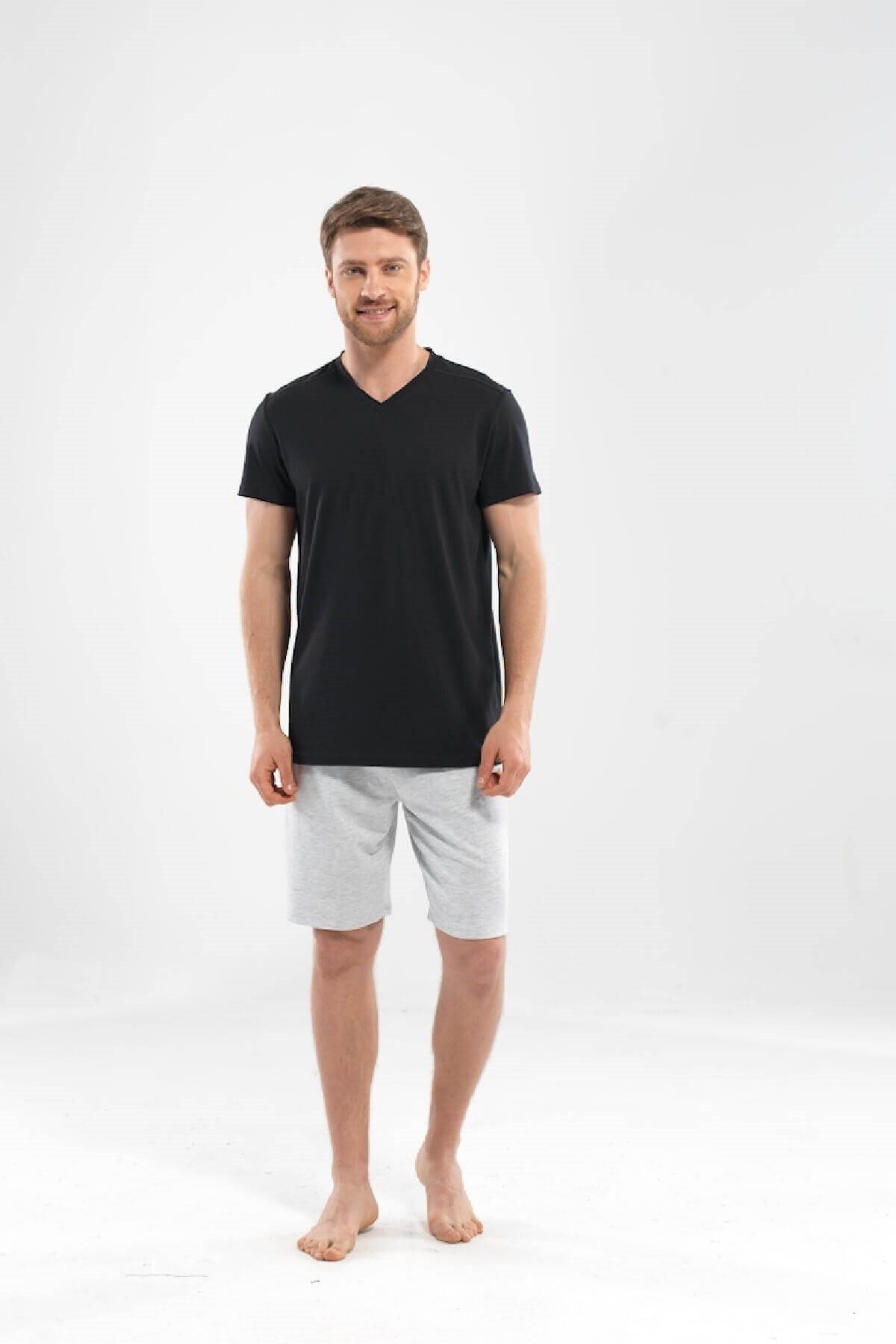 Blackspade Modal Erkek V Yaka T-shirt - Mavi