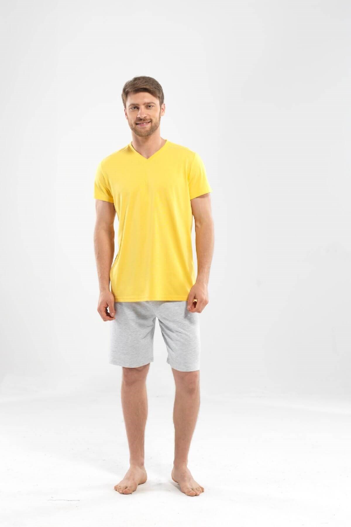 Blackspade Modal Erkek V Yaka T-shirt - Mavi