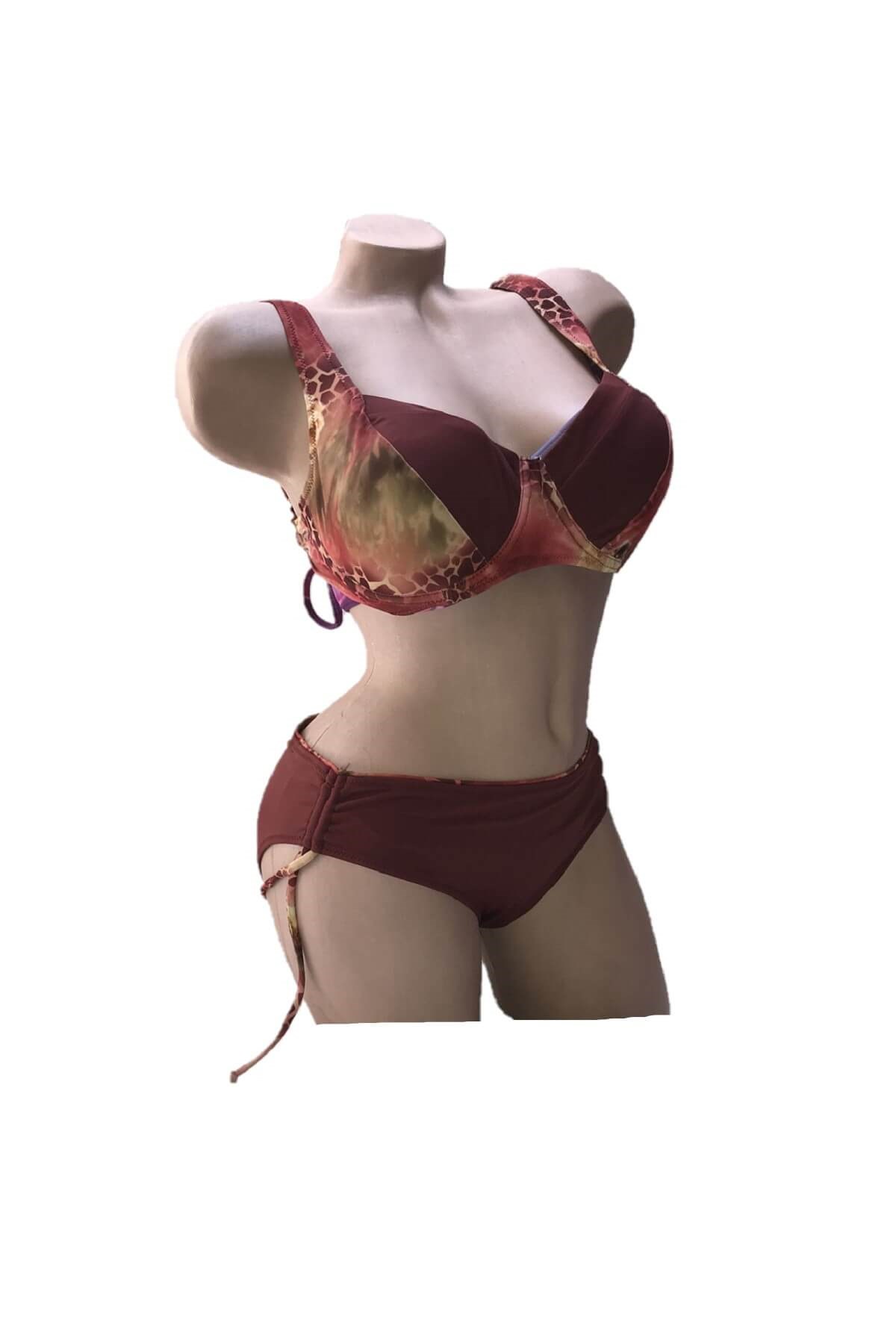 Dagi Balenli Toparlayıcı Bordo Bikini Takımı