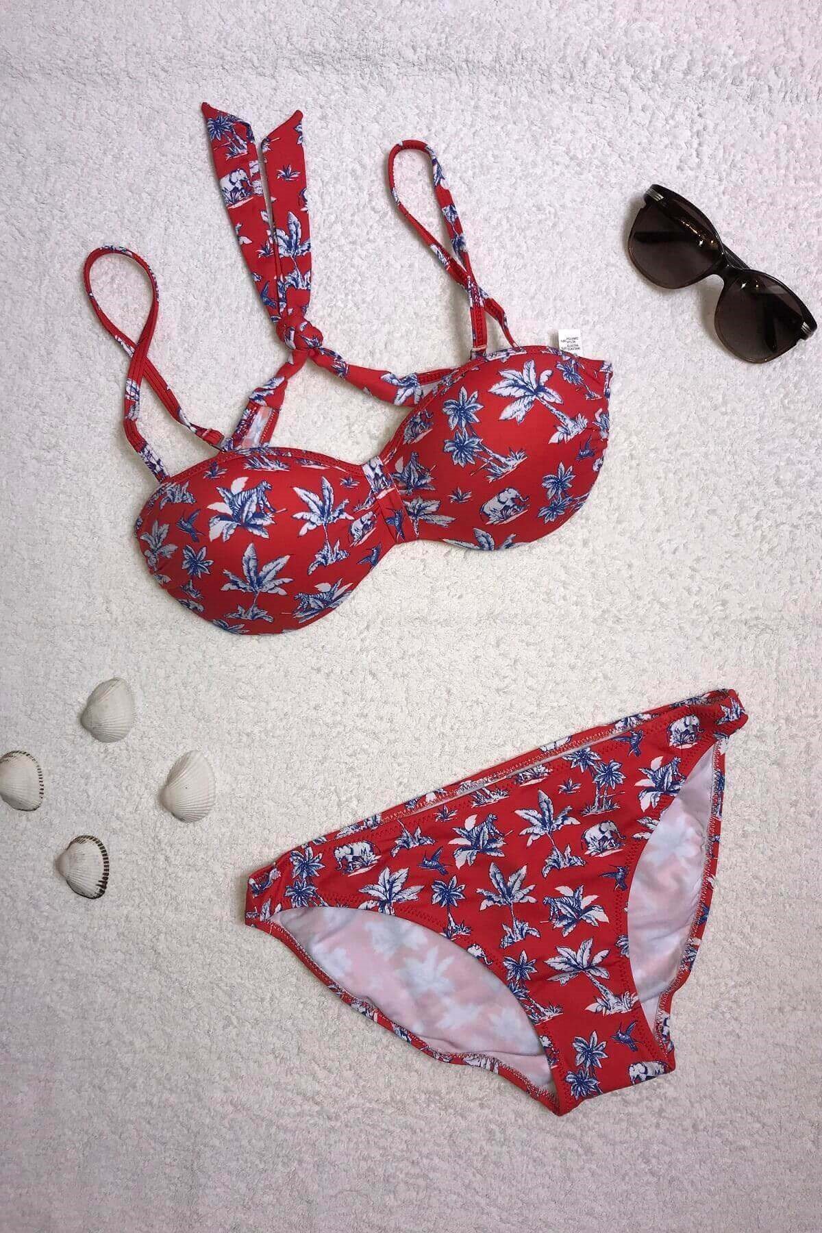 Dagi Straplez Destekli Push-Up Kırmızı Bikini Takımı