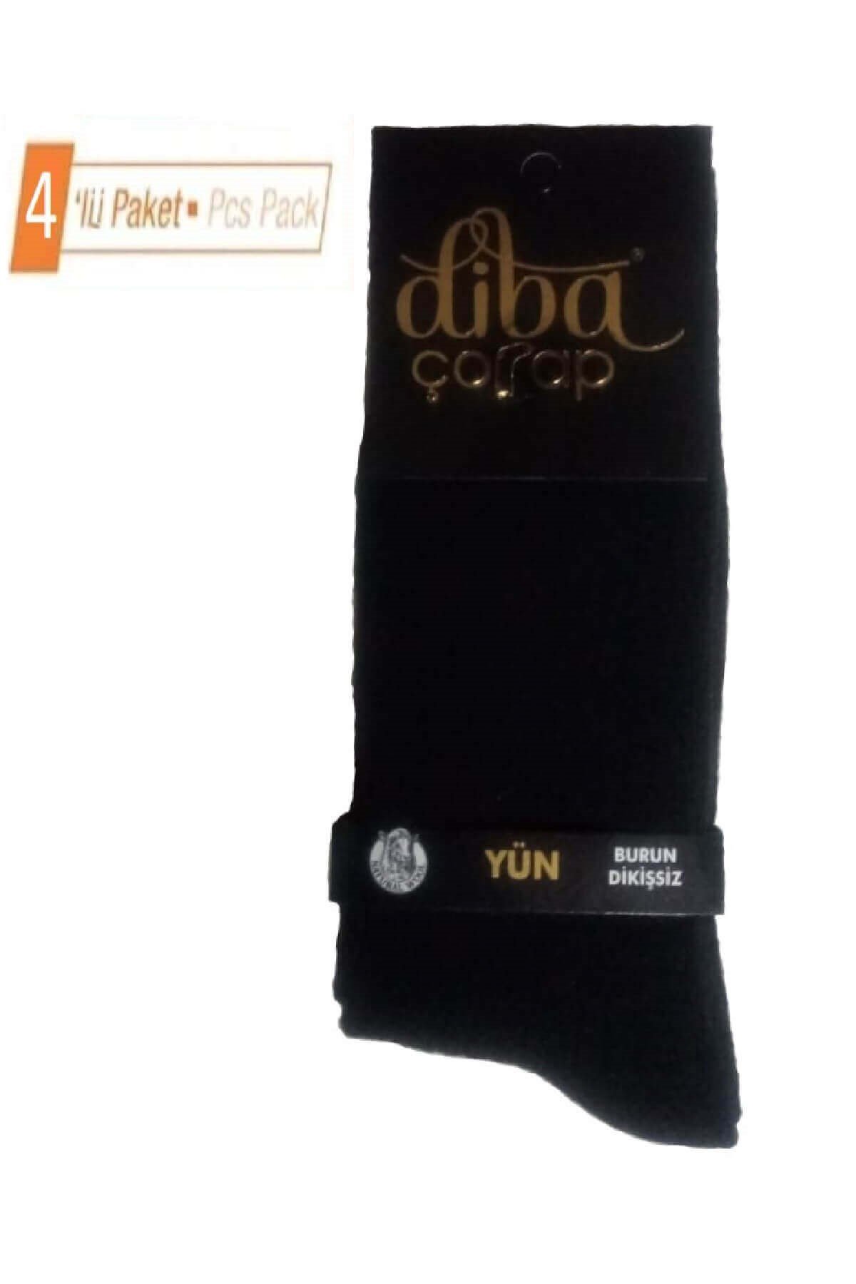 Diba Erkek Kışlık %71 Gerçek Yün 4'Lü Paket Soket  Çorap
