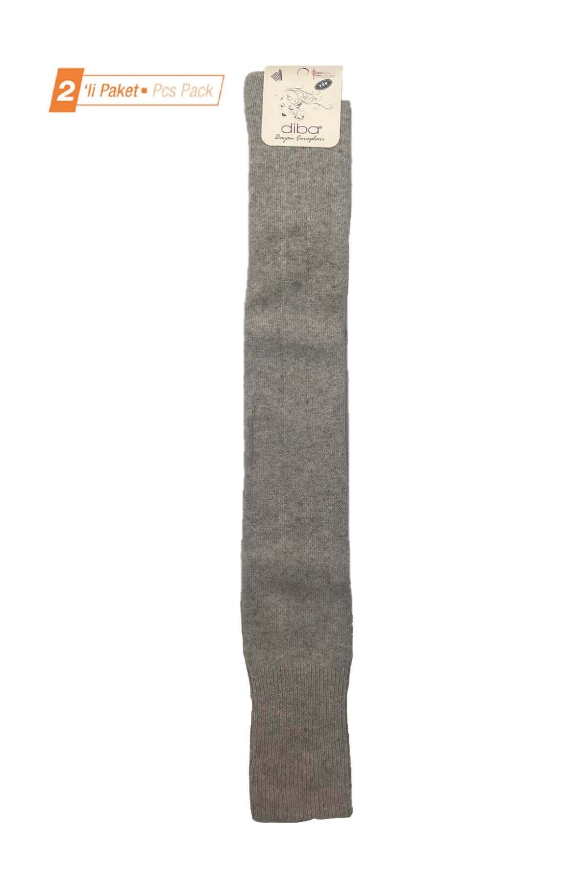 Diba Kadın Kışlık Gerçek Yün 2'li Paket Diz Üstü Çorap