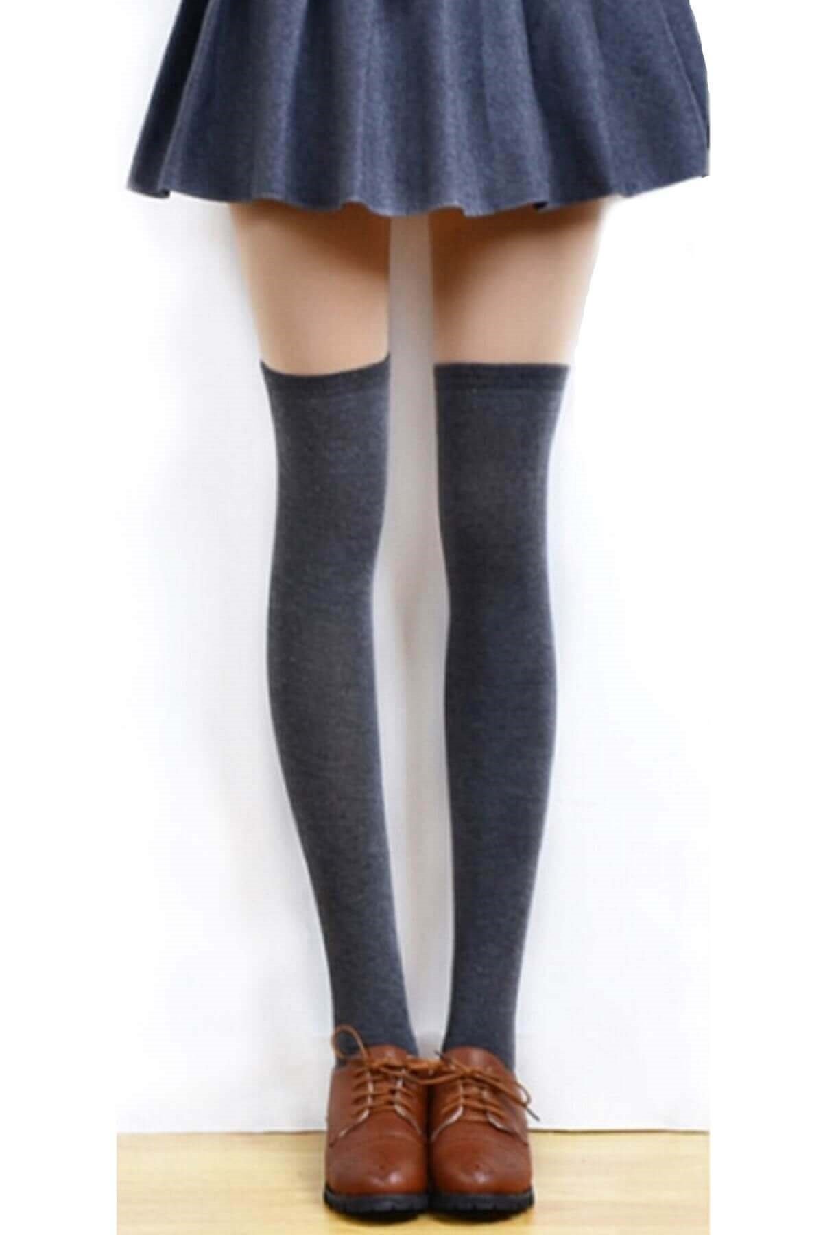 Diba Kadın Kışlık Gerçek Yün 2'li Paket Diz Üstü Çorap