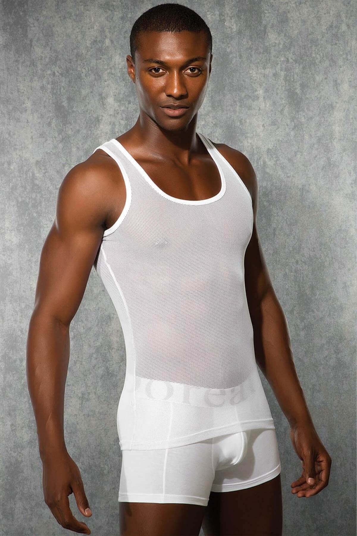 Doreanse 2310 Erkek Kalın Askı File Atlet - Beyaz