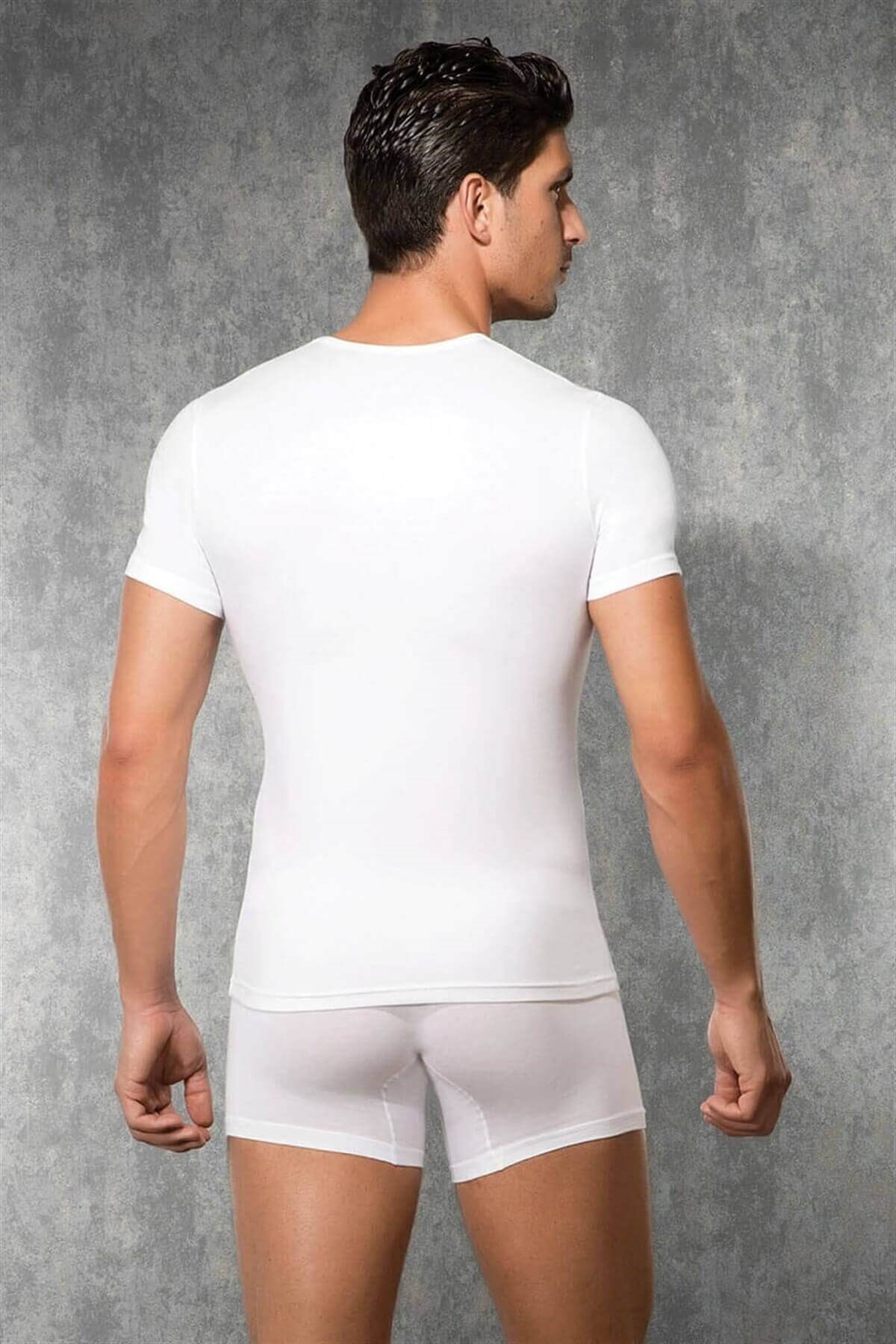 Doreanse 2885 Erkek Çift Etkili Ekstra Viloft Termal V Yaka İçlik T-shirt - Ekru