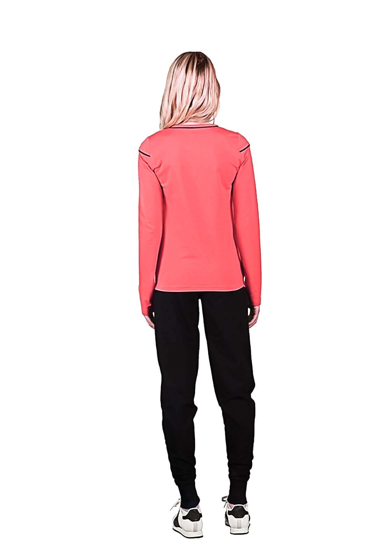 Doreanse Kadın Kapamasız Uzun Kol Açık Yaka Eşofman Takımı Mercan 4265