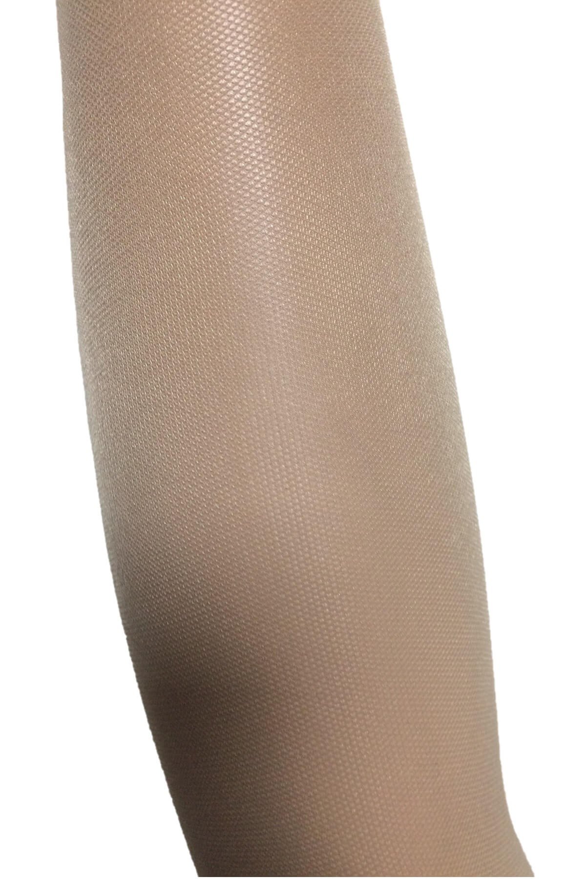 Filodoro Tulle Petek Örgü Dokulu İnce Kaçmayan Külotlu Çorap - Ten