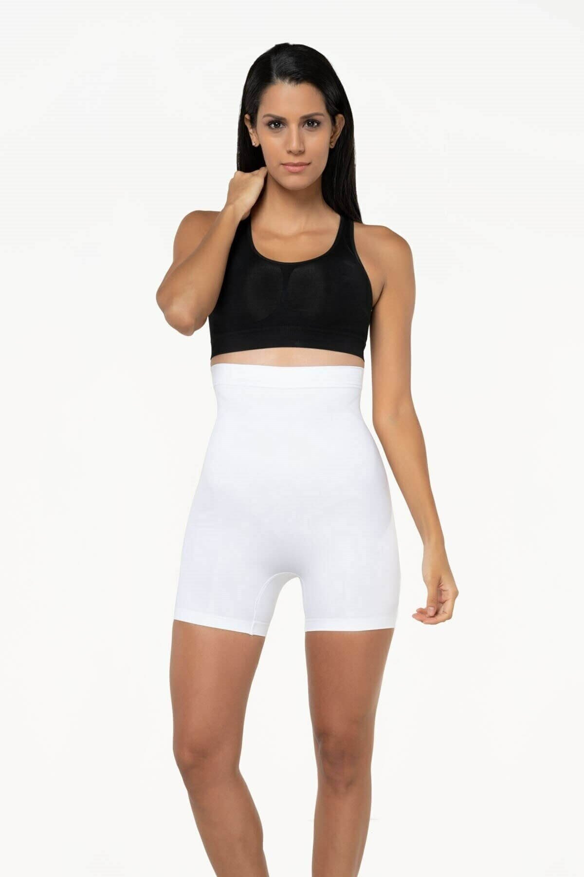 Formeasy Vücut Şekillendirici Dikişsiz Yüksek Bel Silikonlu Paçalı Korse