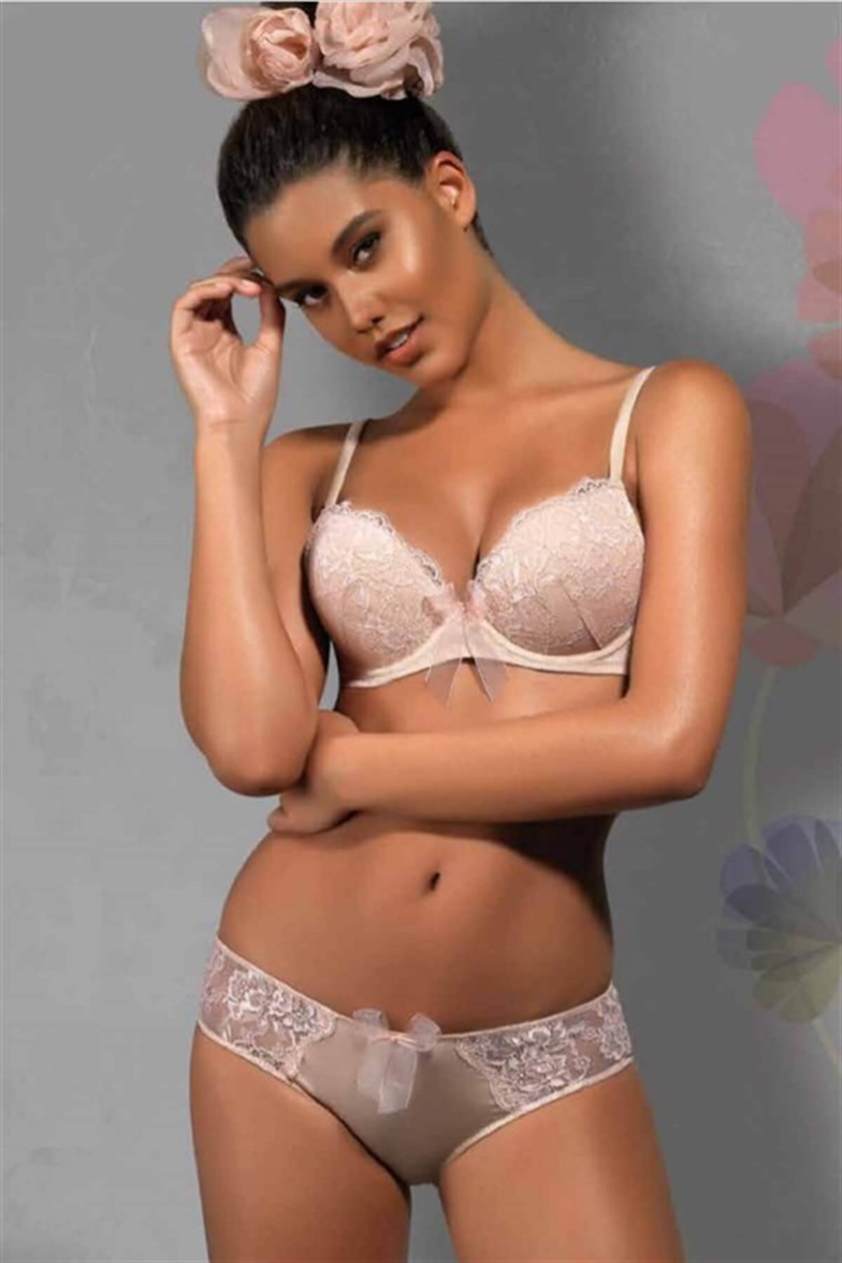 Golshan Destekli Push Up Dantelli Fantezi Sütyen