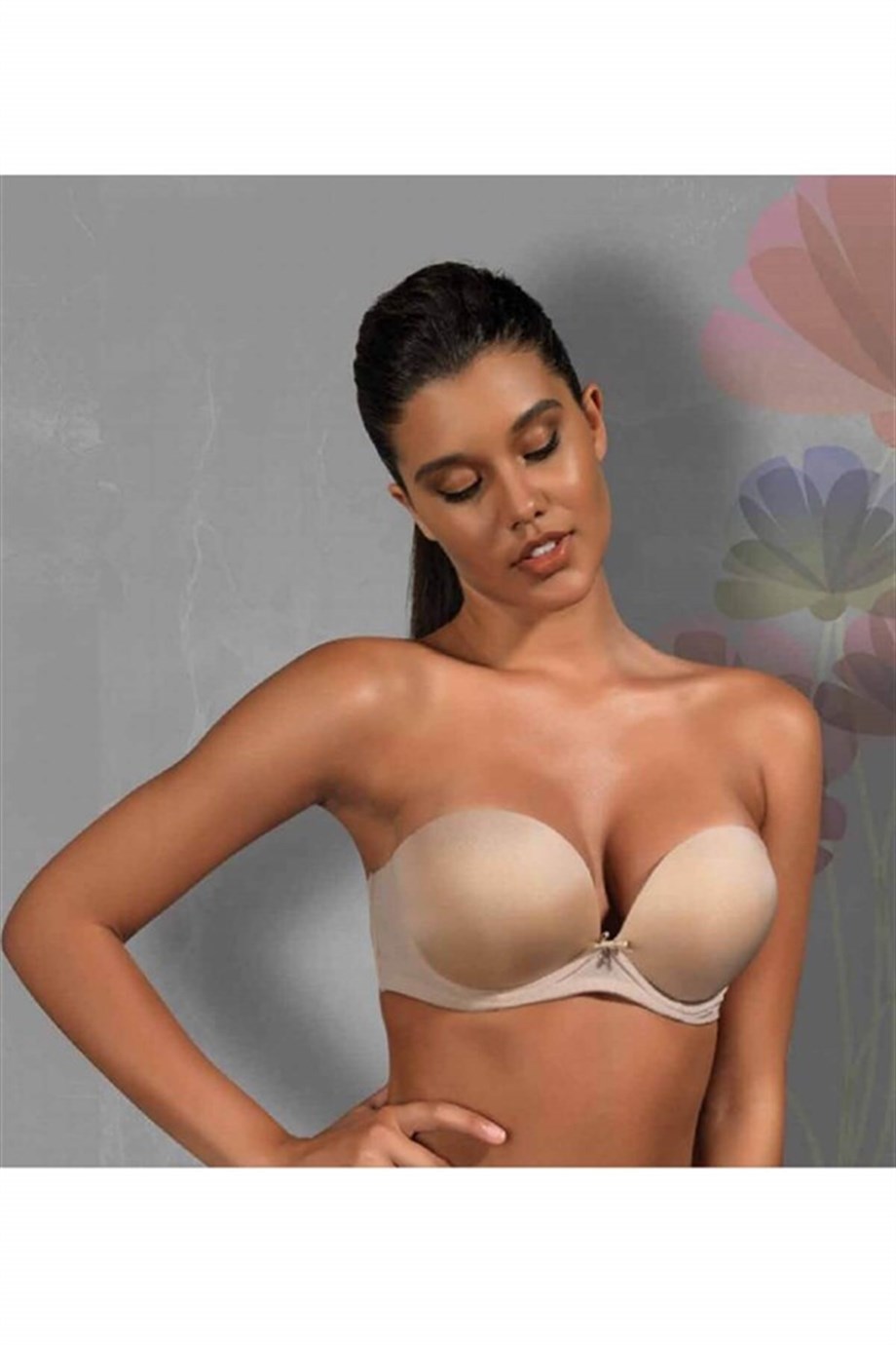 Golshan Ekstra Destekli Push Up Dantelli Straplez Sütyen 127-027
