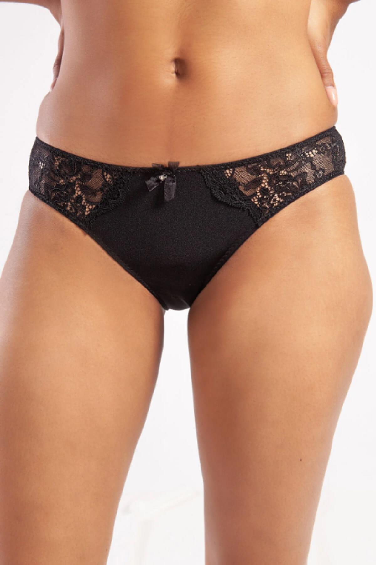 Golshan131-010 Gracia Kadın Saten Dantel Detaylı Fantezi Mini Slip