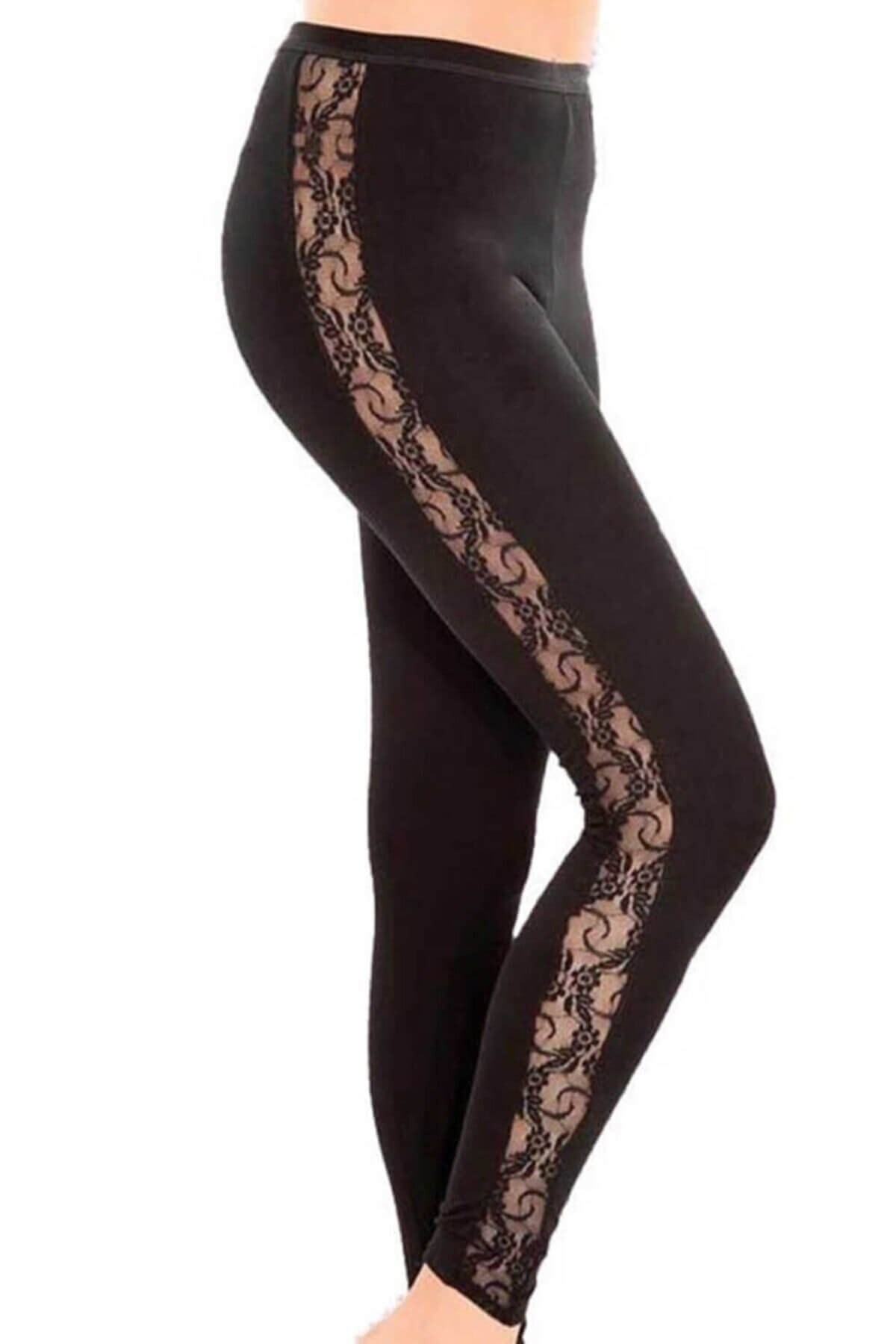 İmer 4359 Kadın Modal Dantel Detaylı Uzun Tayt