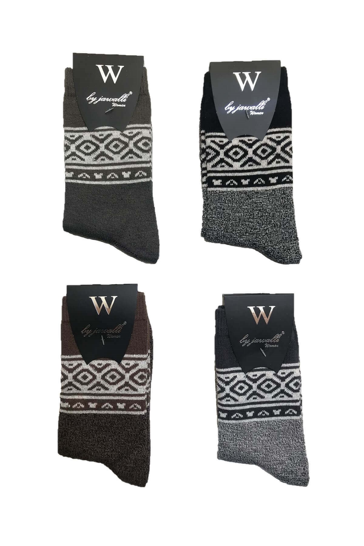 Jawalli Kadın Kışlık Kalın Soket Çorap 4'lü Paket
