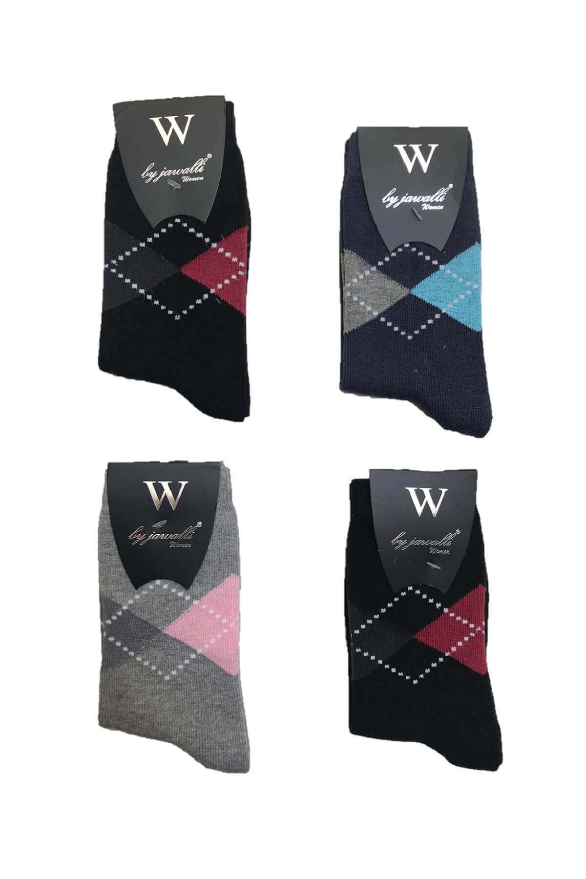 Jawalli Kadın Kışlık Kalın Soket Çorap 4'lü Paket