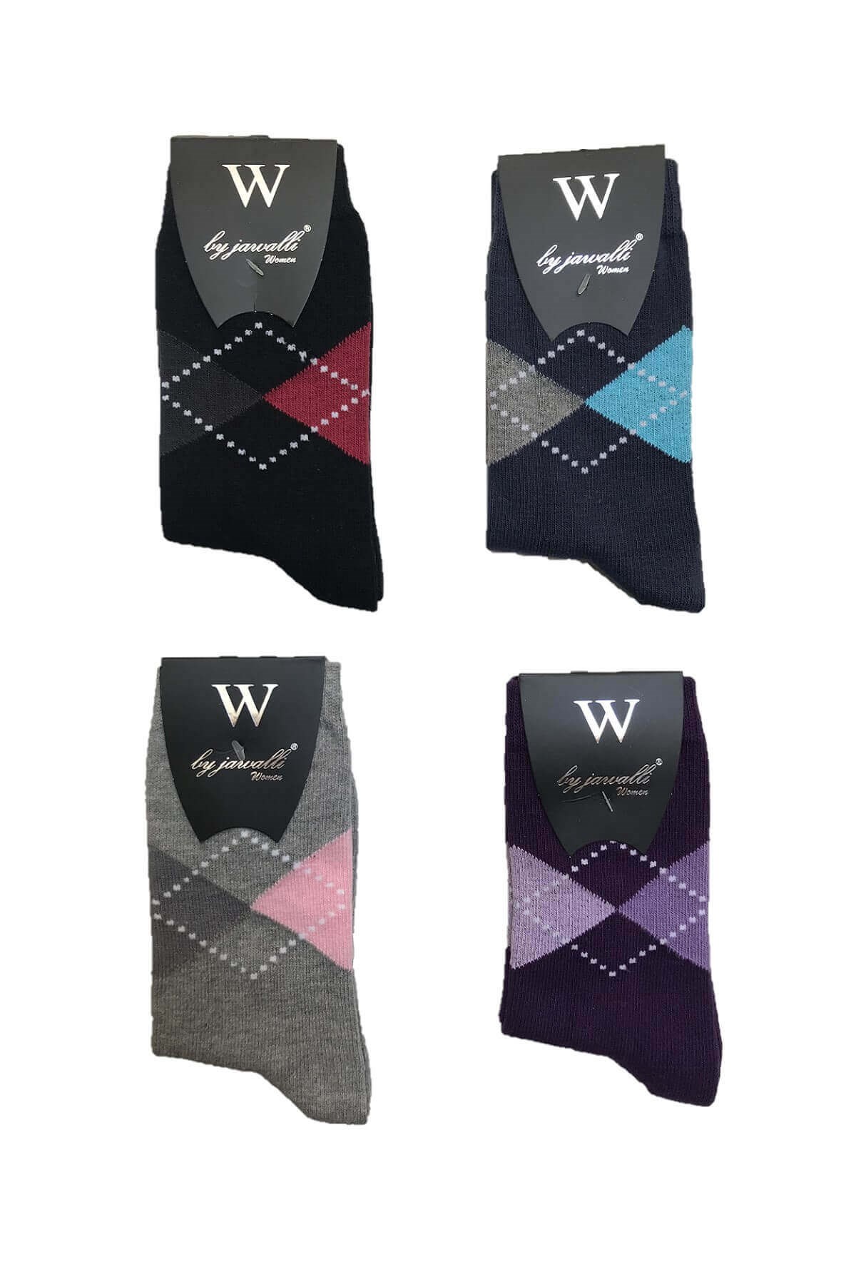 Jawalli Kadın Kışlık Kalın Soket Çorap 4'lü Paket