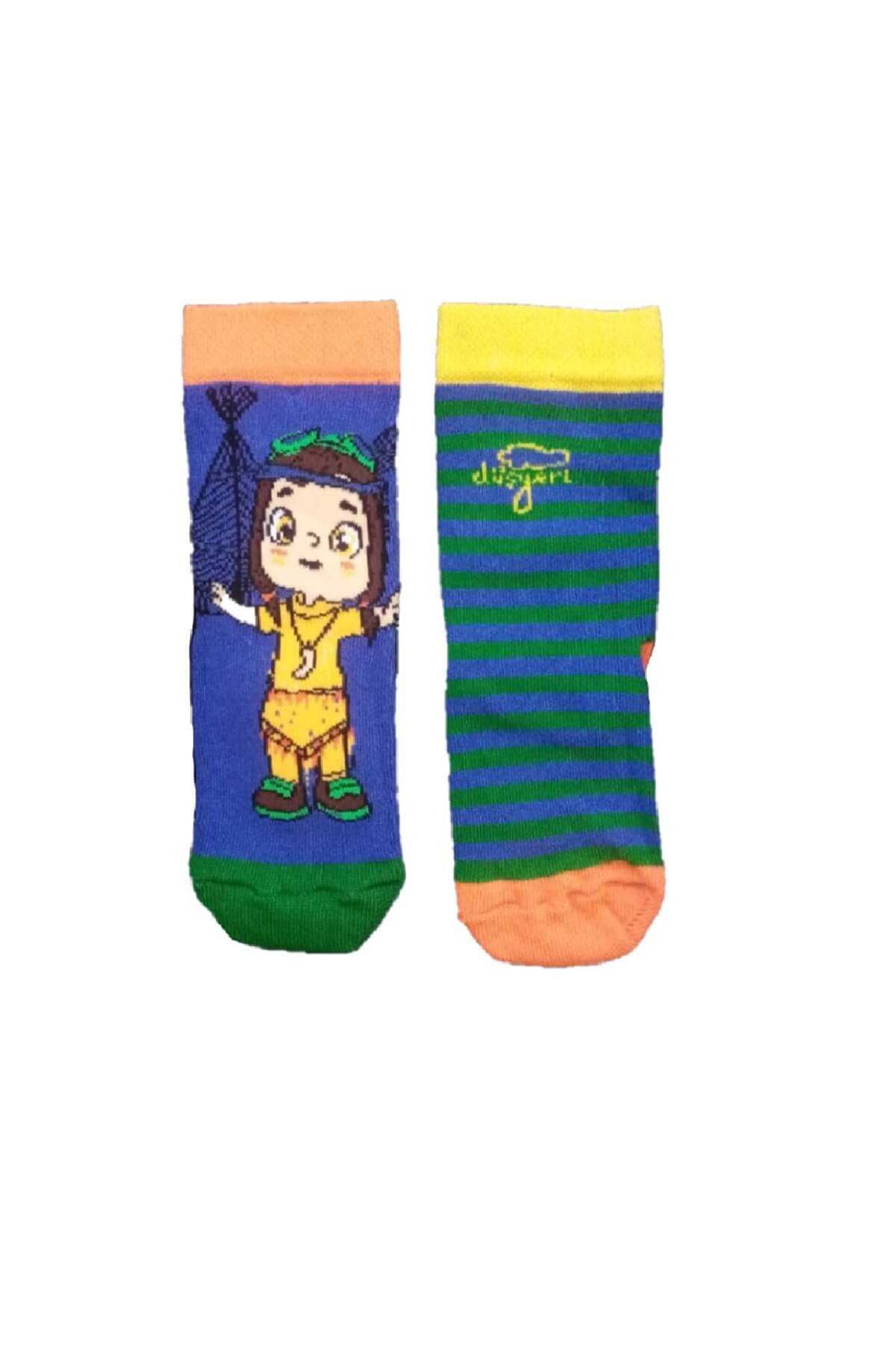 Leliko - Lisanslı Çizgi Film Karakter Baskılı 2'li Paket 4 Mevsim Soket Çorap