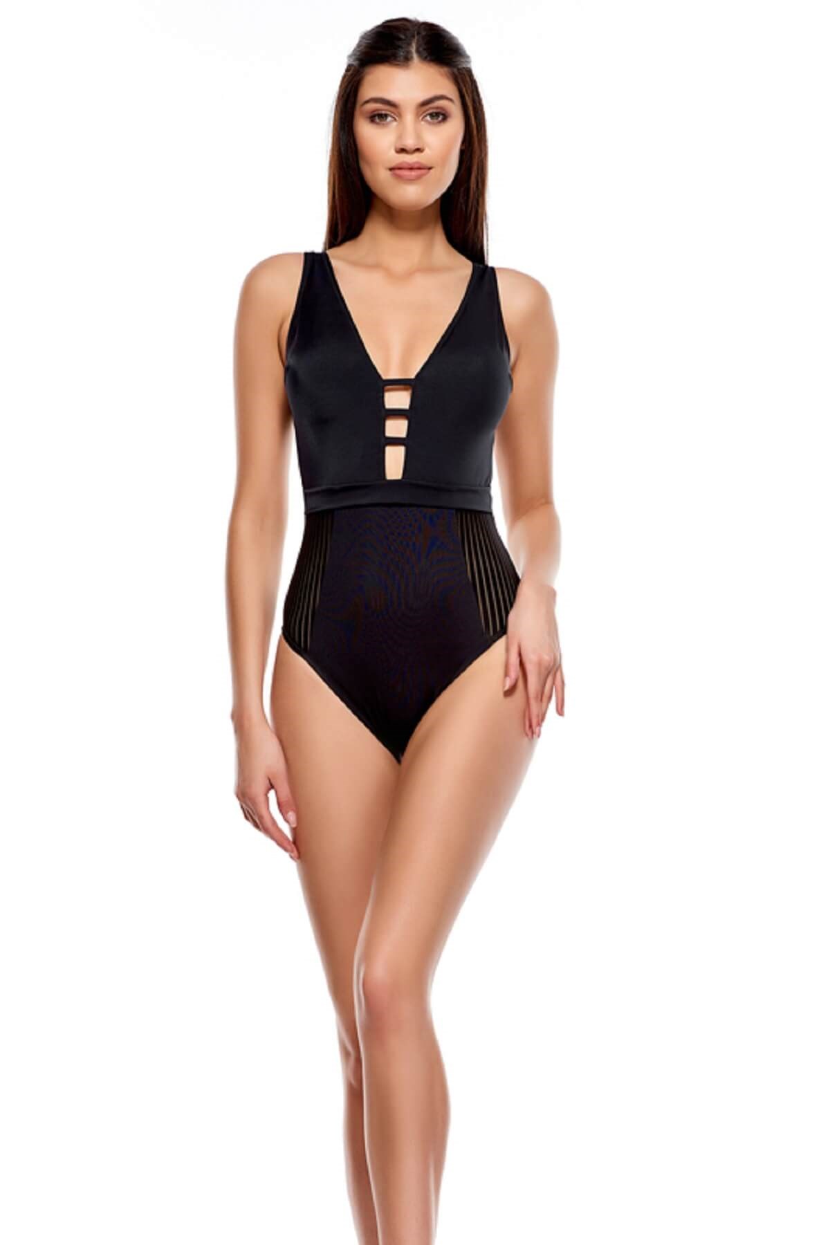 Louren Kadın Siyah Fileli Üçgen Mayo M2080