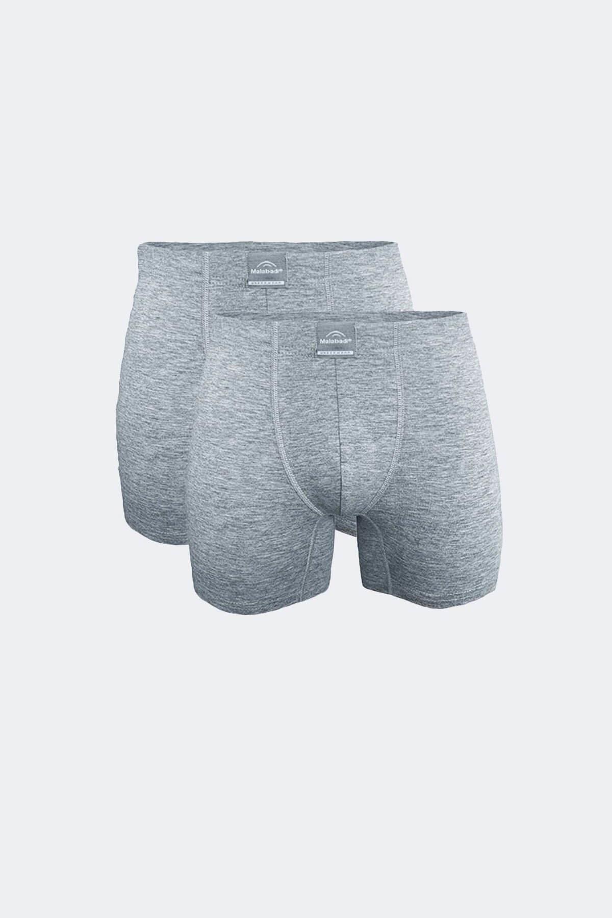 Malabadi 073 - 2' Li Paket Erkek Likralı %95 Pamuk Uzun Boxer