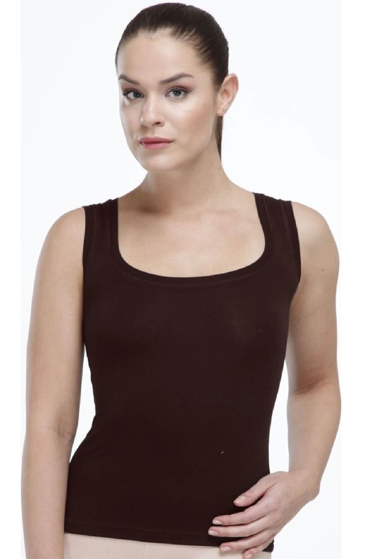 Malabadi 1037 Kadın Modal Açık yaka Kalın Askılı Sırtı Kapalı Atlet