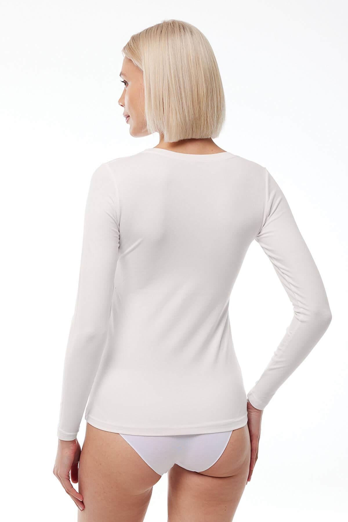 Malabadi 1038 Kadın Modal Açık Yaka Uzun Kol Body