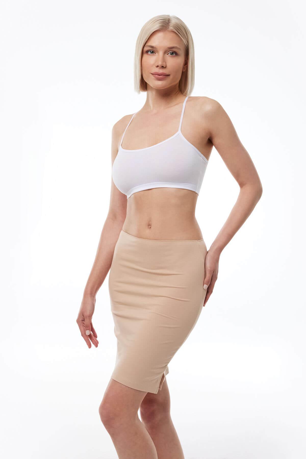 Malabadi 1056 Kadın Modal Diz Üstü ( Orta Boy ) Jüpon