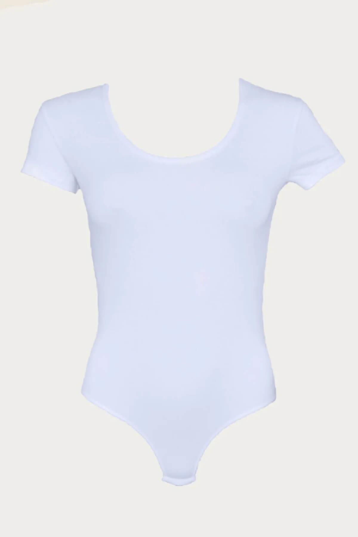 Malabadi 133 Kadın Modal Kısa Kol Açık Yaka Çıtçıtlı Body & Bodysuit 