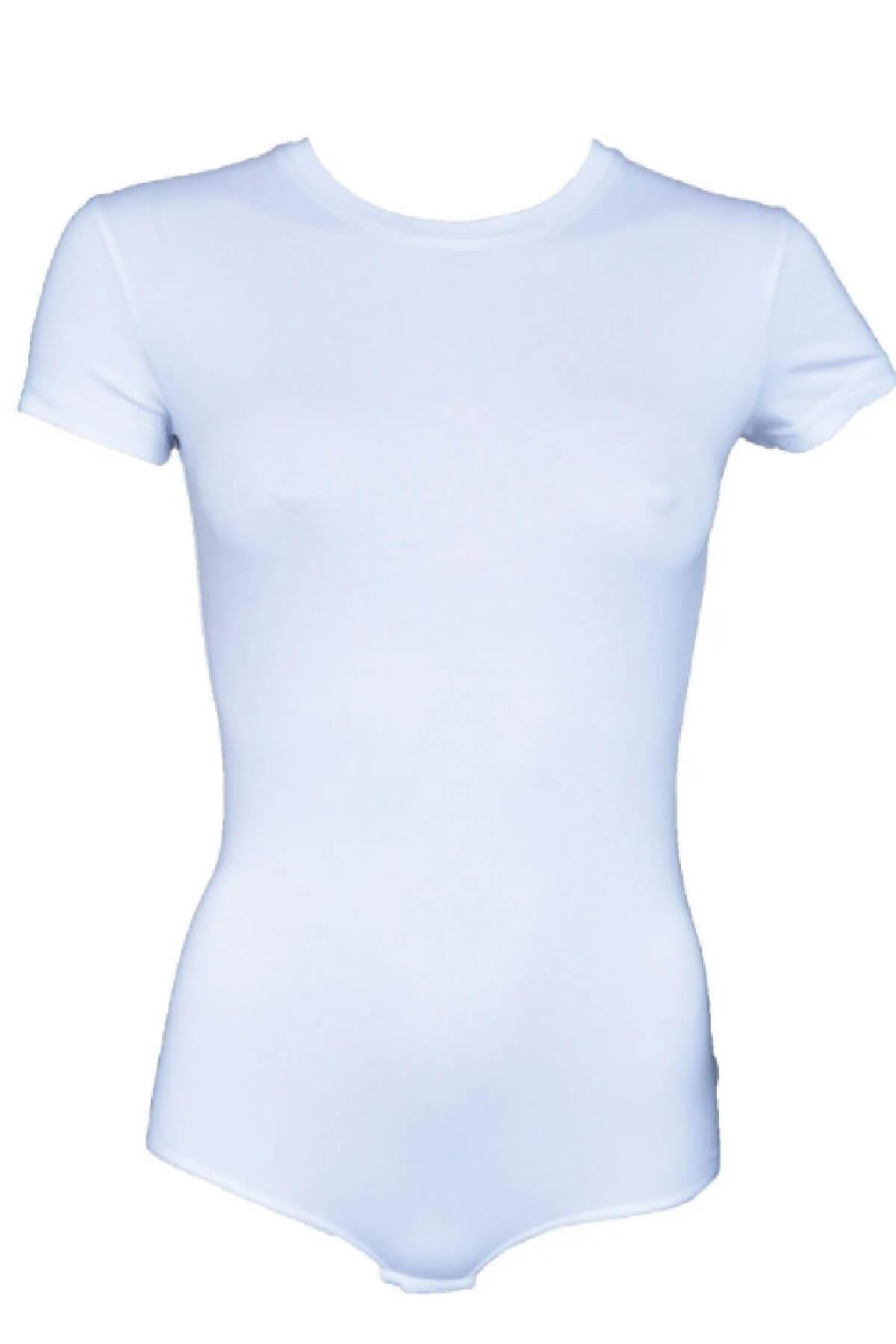 Malabadi 138 Kadın Modal Kısa Kol USA & Bisiklet Yaka Çıtçıtlı Body & Bodysuit 