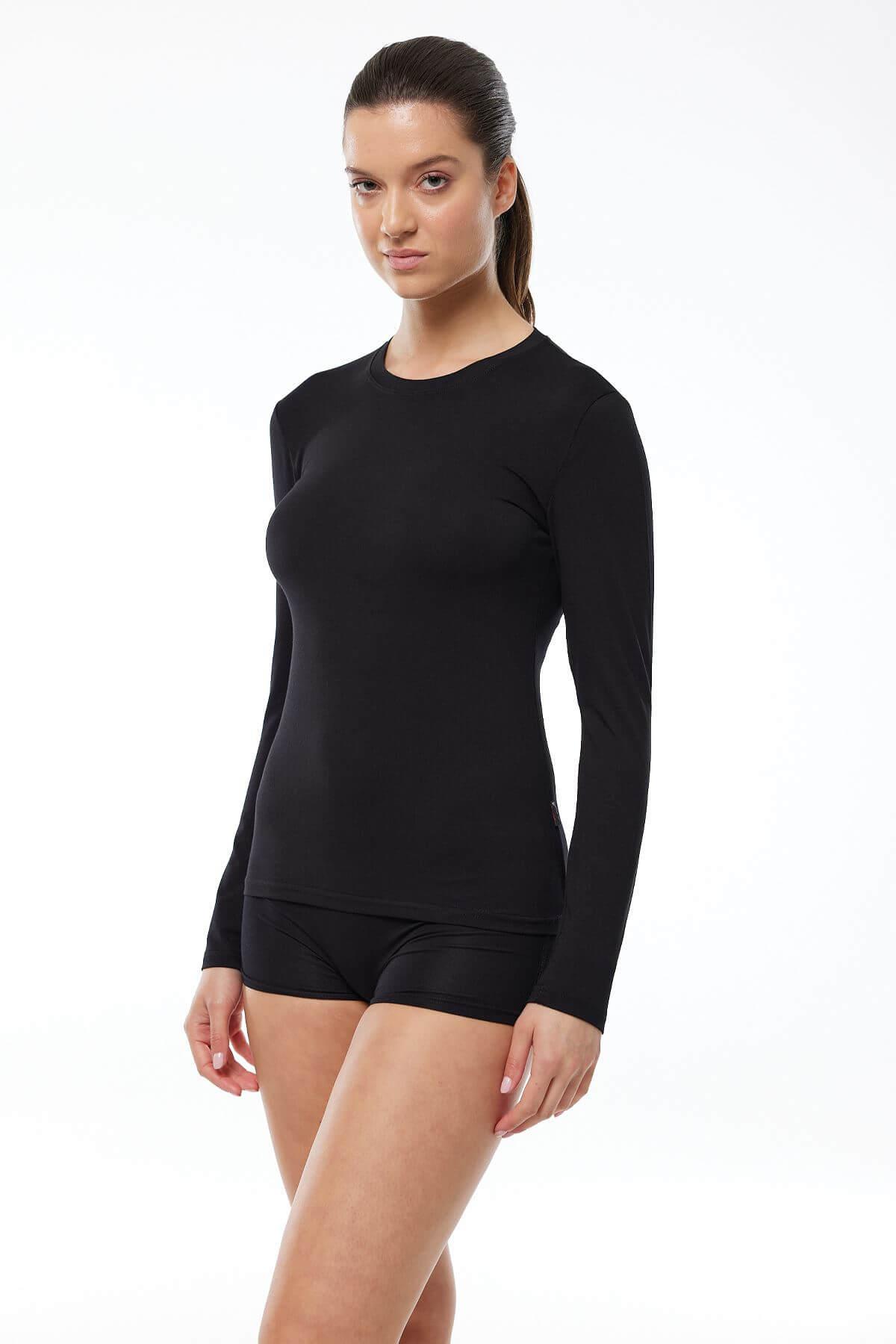 Malabadi 182 Kadın Modal USA ( Bisiklet ) Yaka Uzun Kol Body