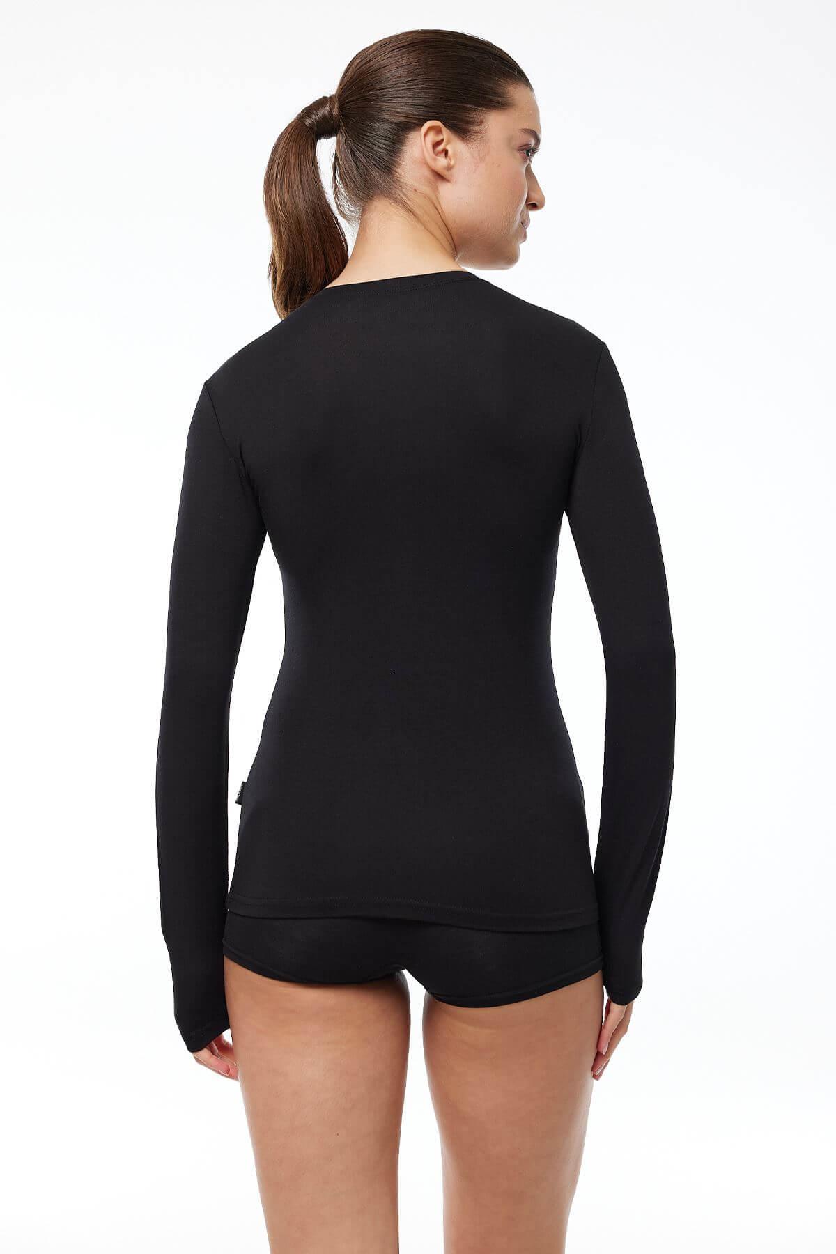 Malabadi 182 Kadın Modal USA ( Bisiklet ) Yaka Uzun Kol Body