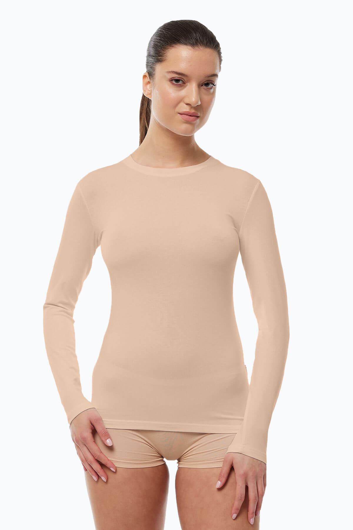 Malabadi 182 Kadın Modal USA ( Bisiklet ) Yaka Uzun Kol Body