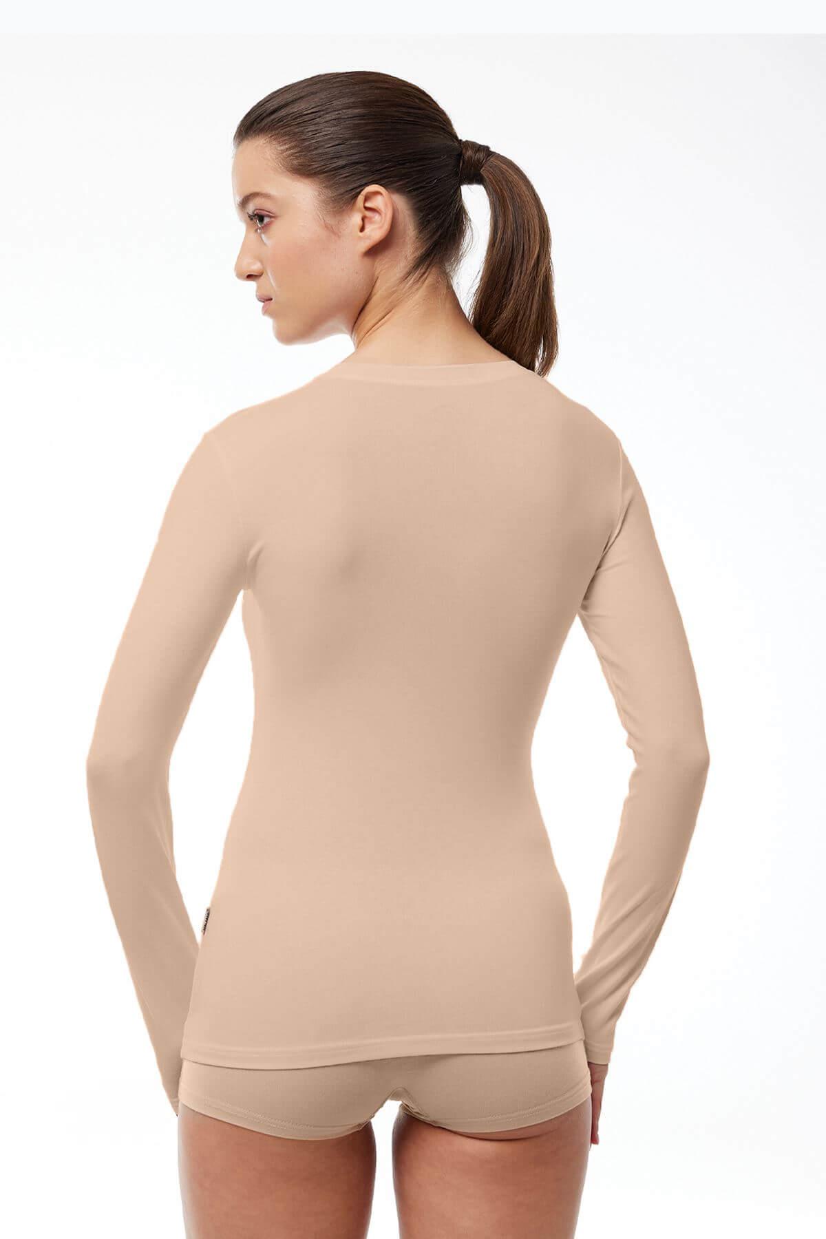 Malabadi 182 Kadın Modal USA ( Bisiklet ) Yaka Uzun Kol Body