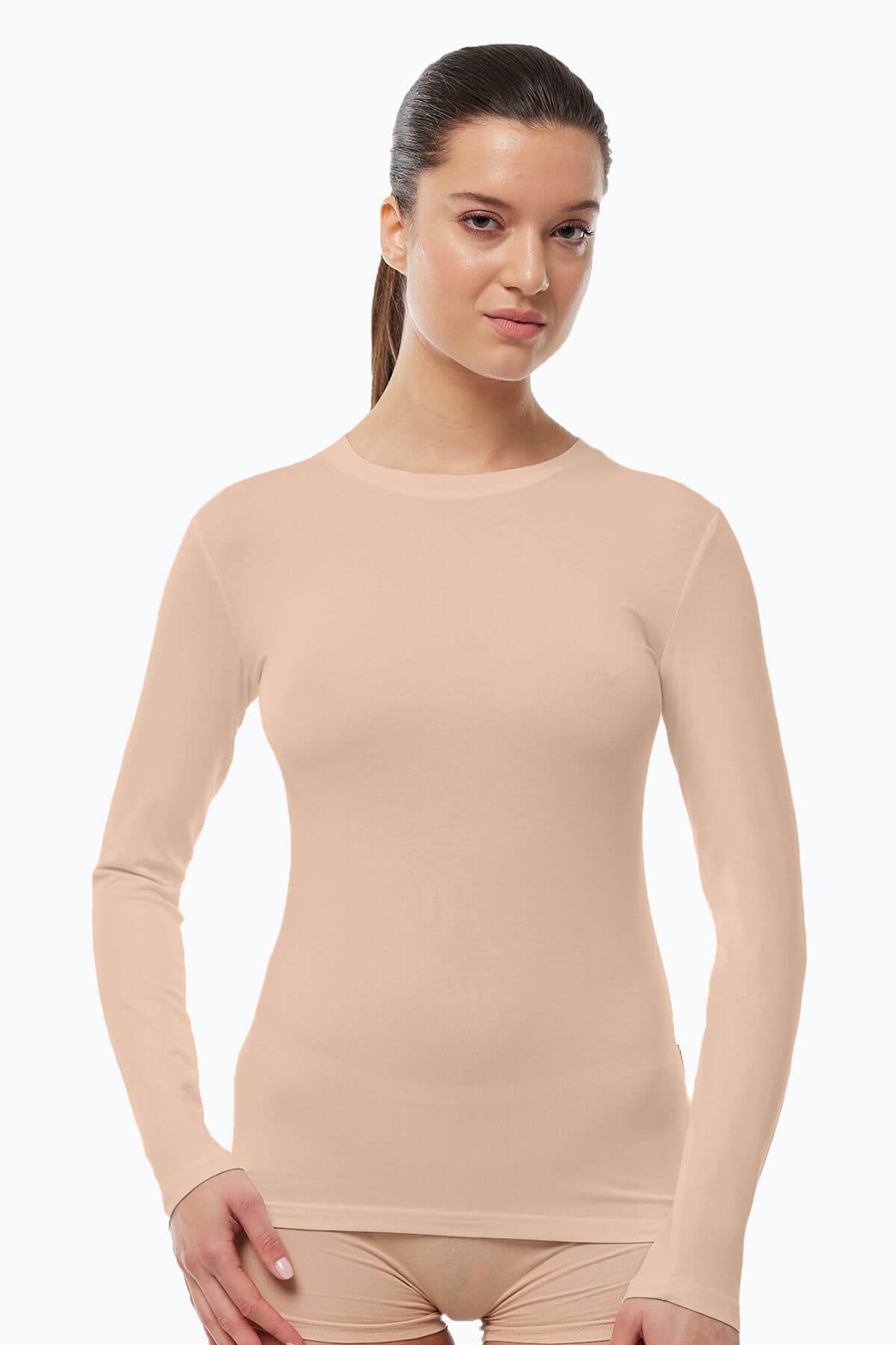 Malabadi 182 Kadın Modal USA ( Bisiklet ) Yaka Uzun Kol Body