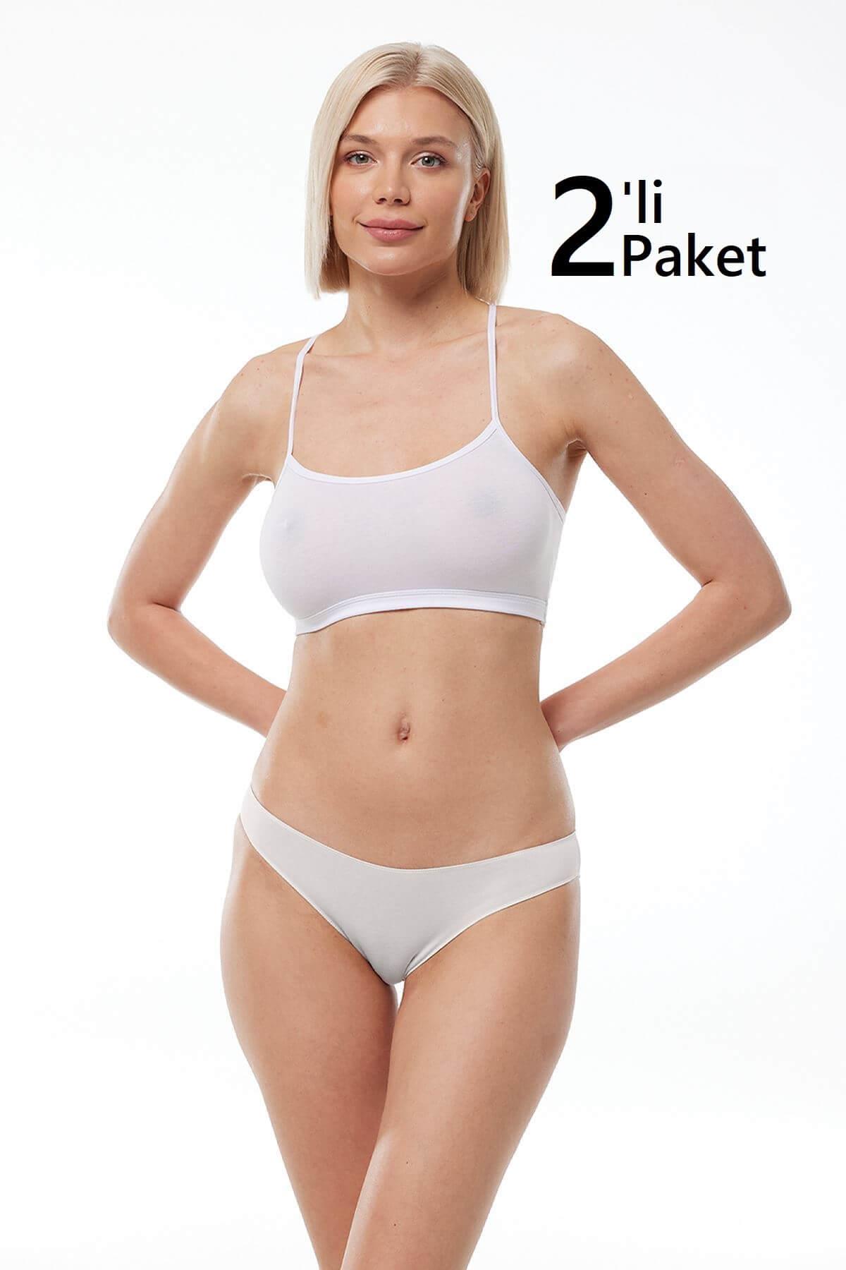 Malabadi 183 2'Li Paket Kadın Modal Düşük Bel Iz Yapmayan Slip & Külot