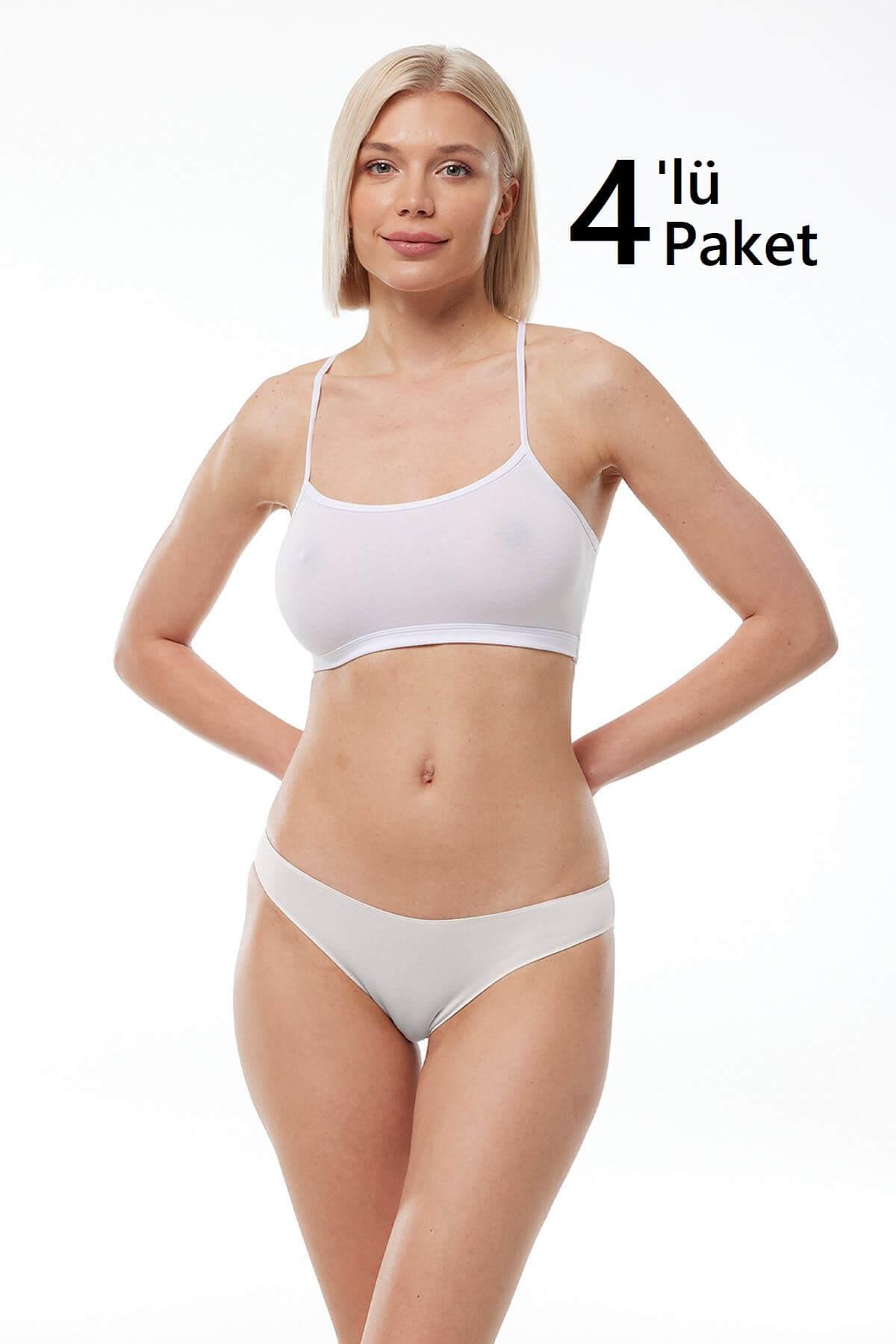 Malabadi 183 4'Lü Paket Kadın Modal Düşük Bel Iz Yapmayan Slip & Külot