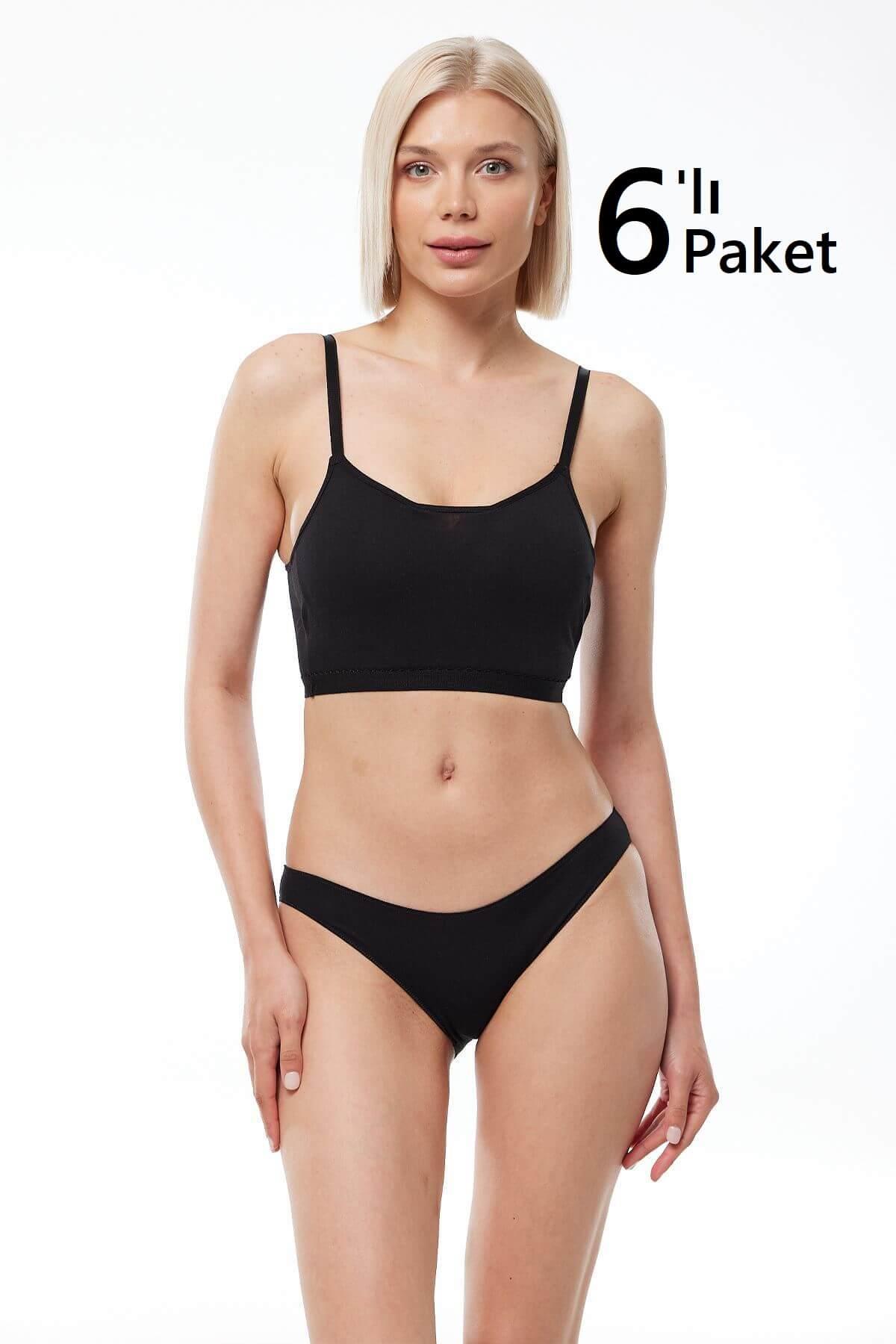 Malabadi 183 6'Lı Paket Kadın Modal Düşük Bel Iz Yapmayan Slip & Külot
