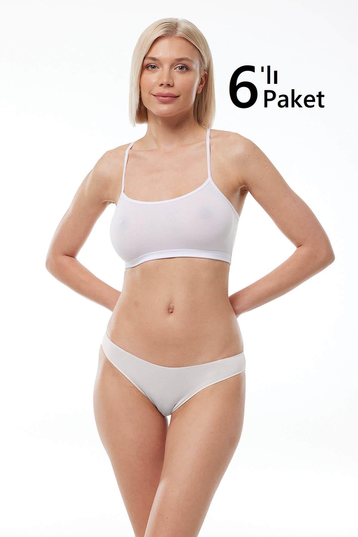 Malabadi 183 6'Lı Paket Kadın Modal Düşük Bel Iz Yapmayan Slip & Külot