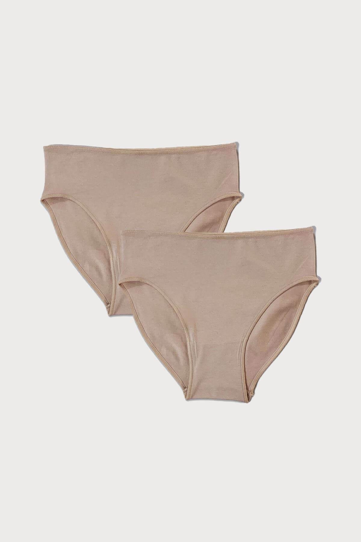 Malabadi 187 2'Li Paket Kadın Modal Ara Bel Dar Kalıp İz Yapmayan Slip & Külot