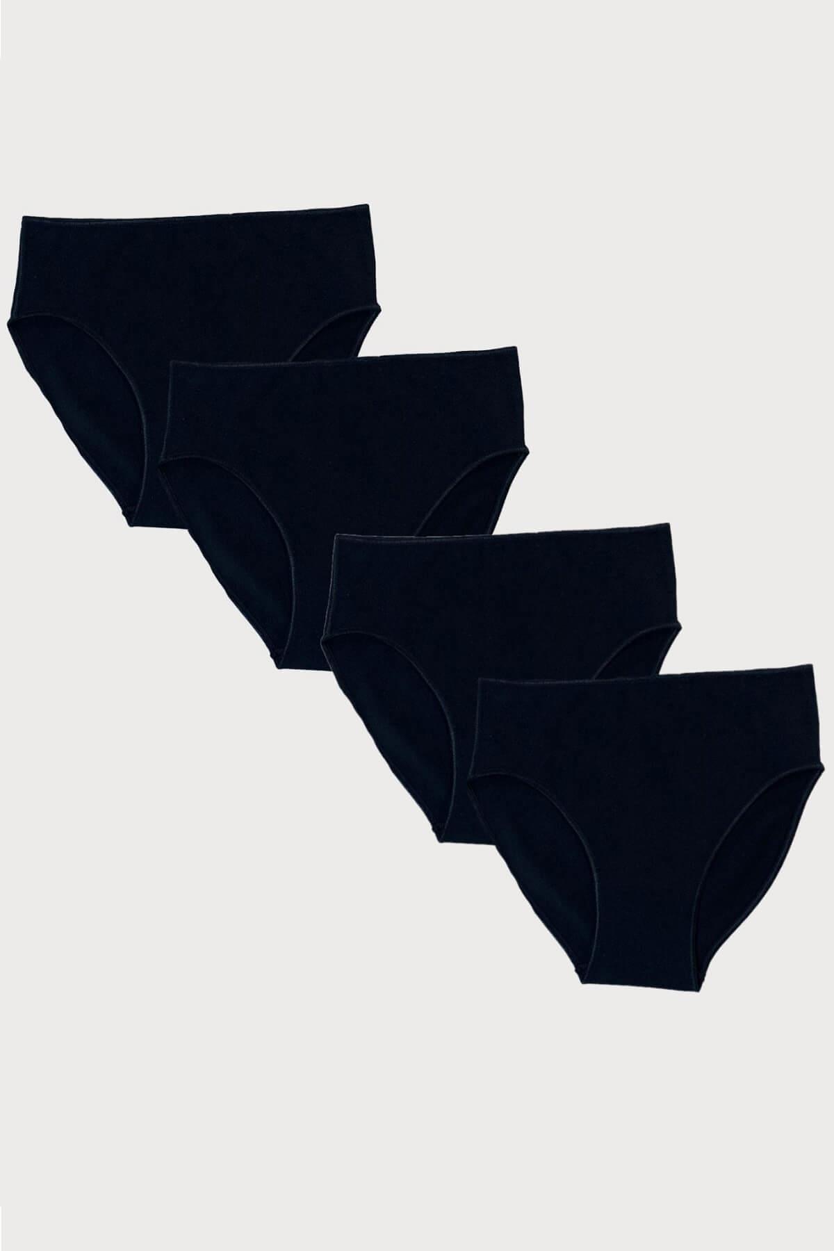 Malabadi 187 4'Lü Paket Kadın Modal Ara Bel Dar Kalıp İz Yapmayan Slip & Külot