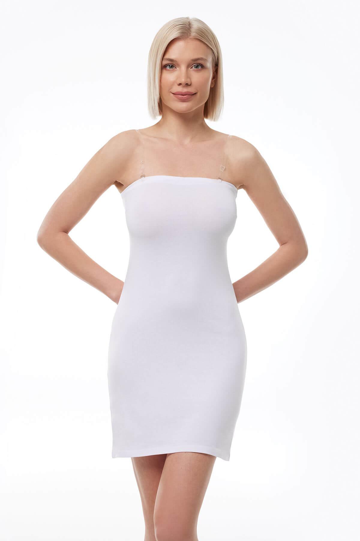 Malabadi 197 Kadın Straplez Dar Elbise Astarı Modal Kombinezon